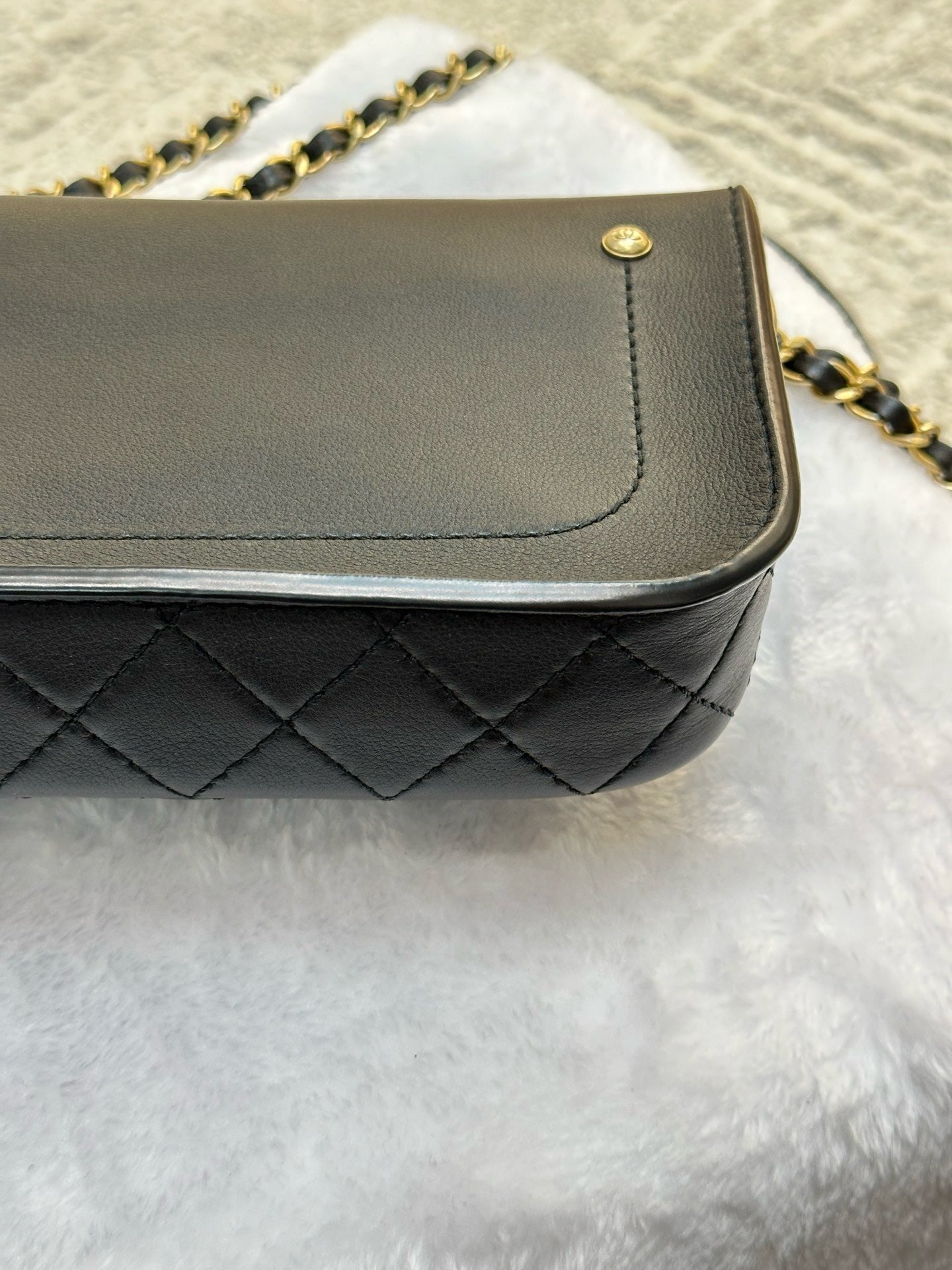 Chanel Calfskin Quilted Multi Pouching Flap And Coin Purse Black