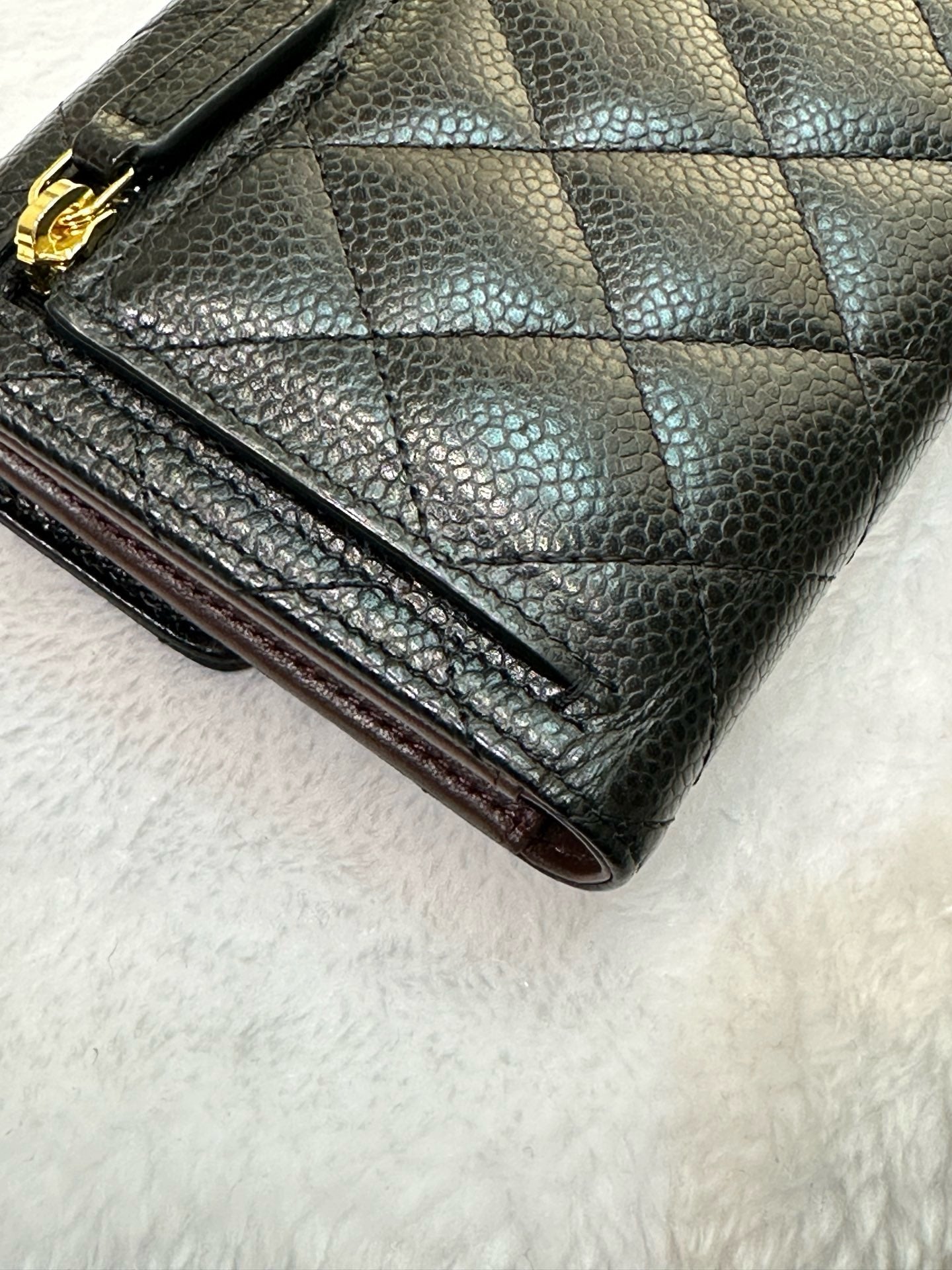 Chanel Flap Wallet Black Caviar GHW GPT tag