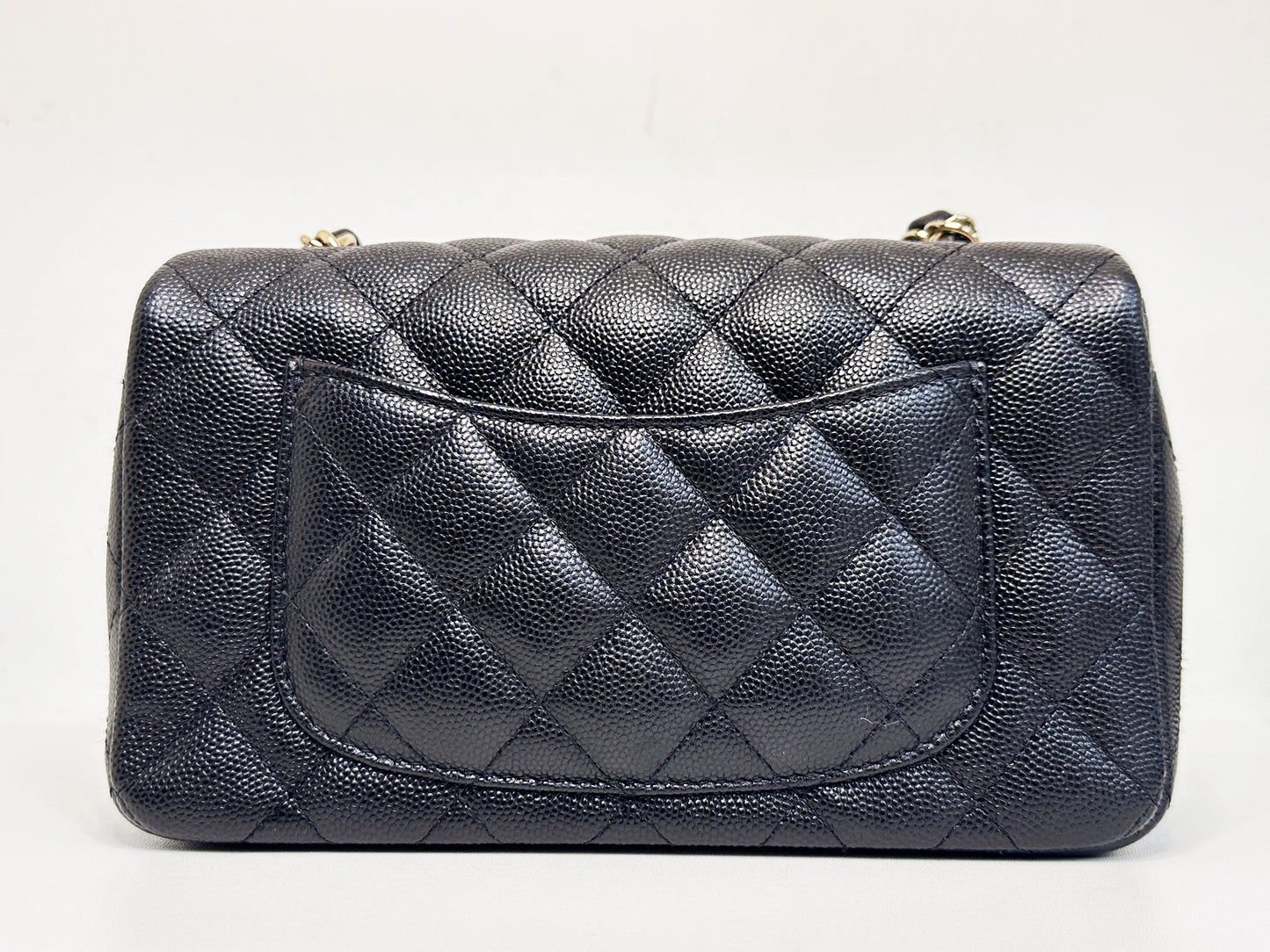 Chanel Mini Rectangular Classic Flap Black Bag 17B LGHW 2456 holo card