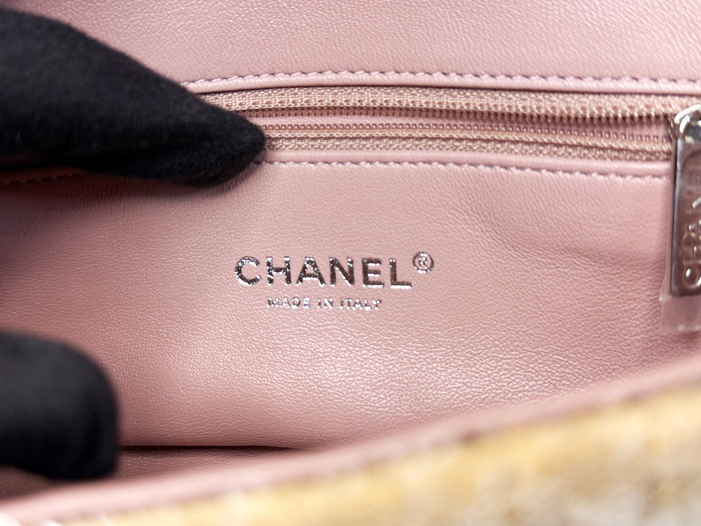 Chanel 18S Sequin Mini Waterfall Flap Pink Blue Yellow 2557 holo card