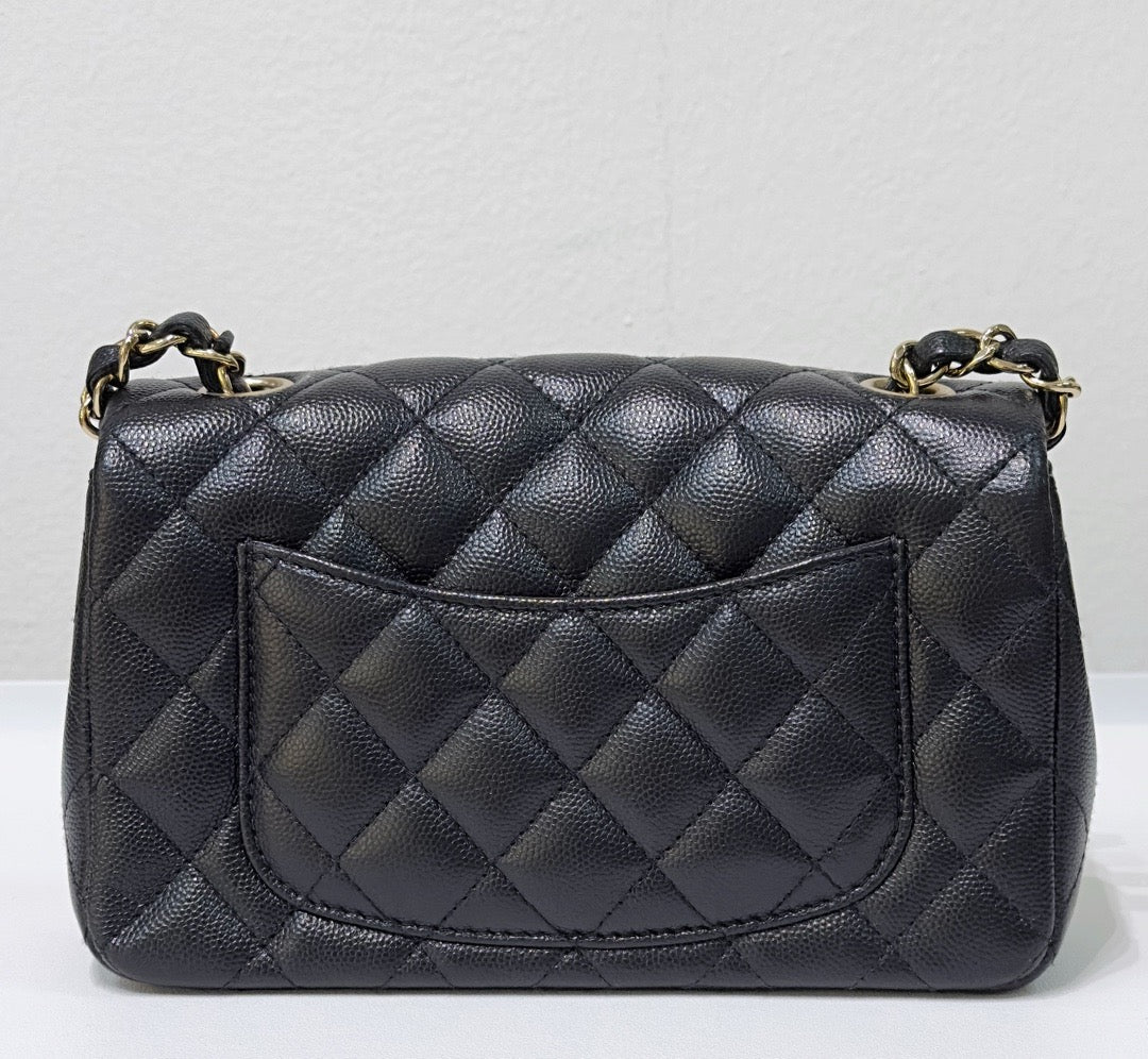 Chanel Mini Rectangular Classic Flap Black Bag 17B GHW