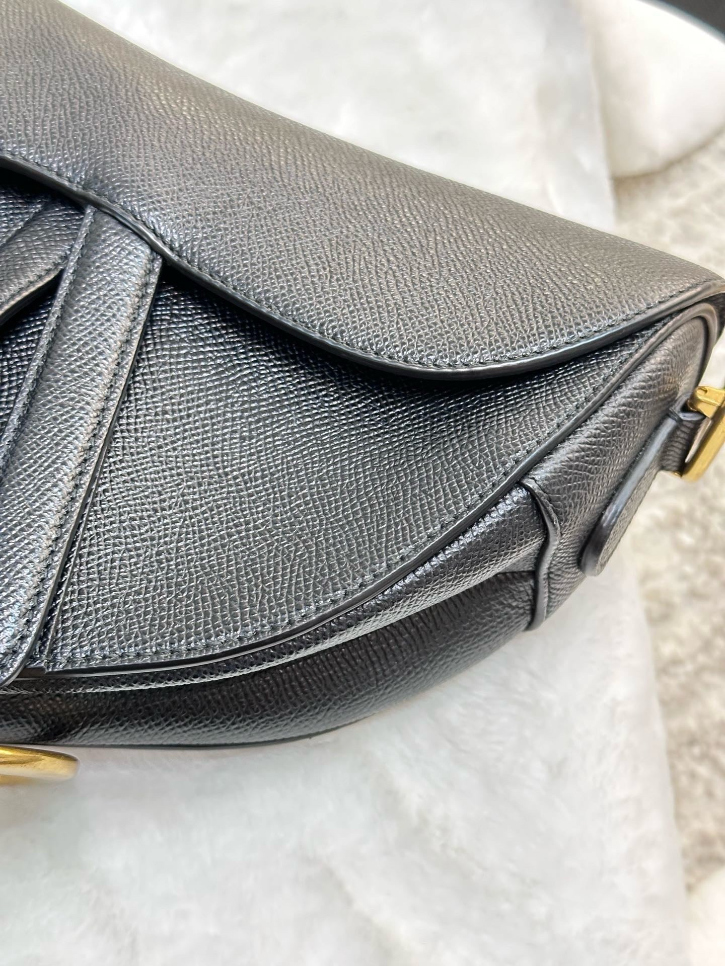 Christian Dior Meidum Leather Saddle Bag Black