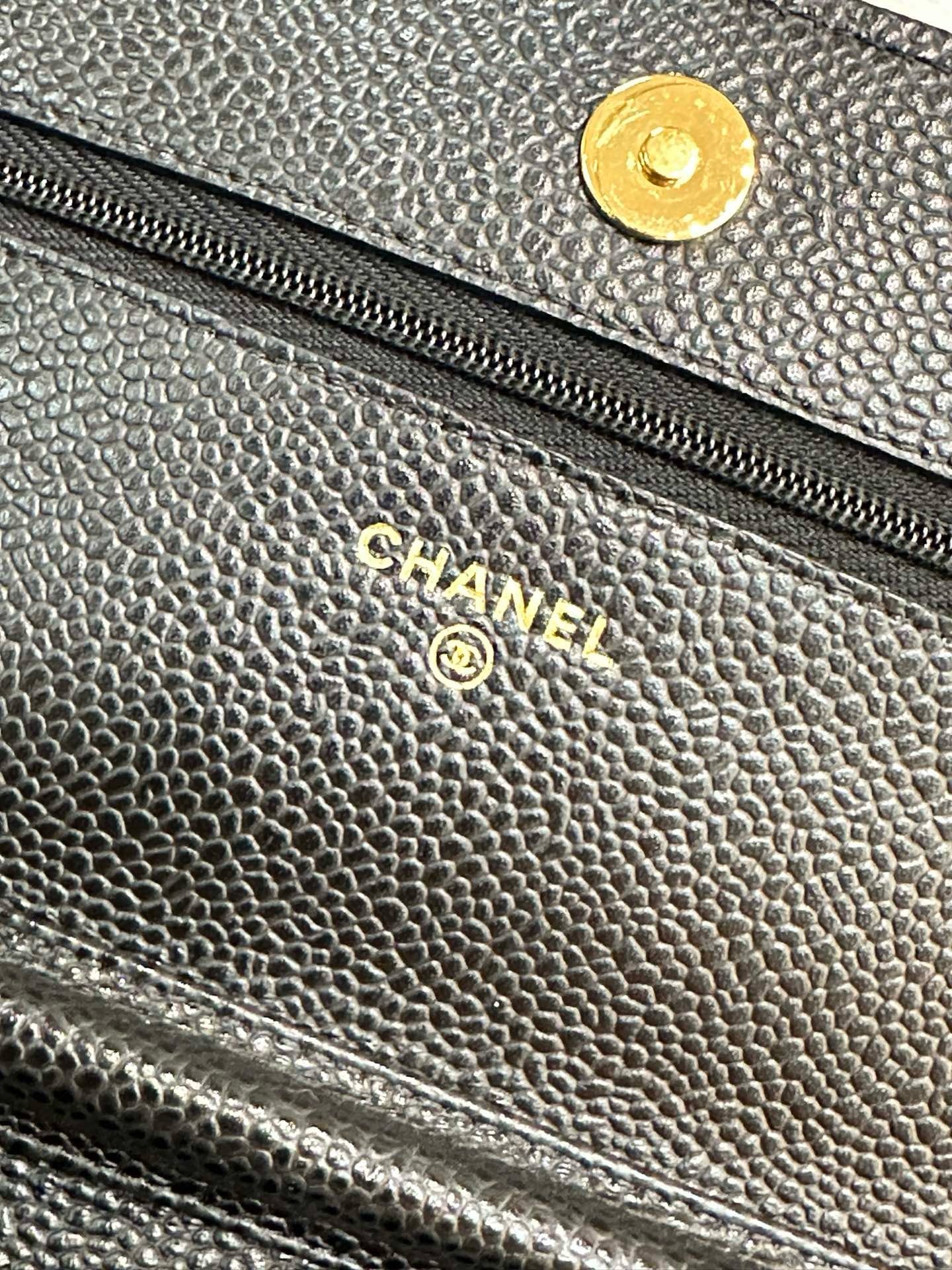 Chanel Classic Wallet on Chain Caviar Black GHW 28 Holo