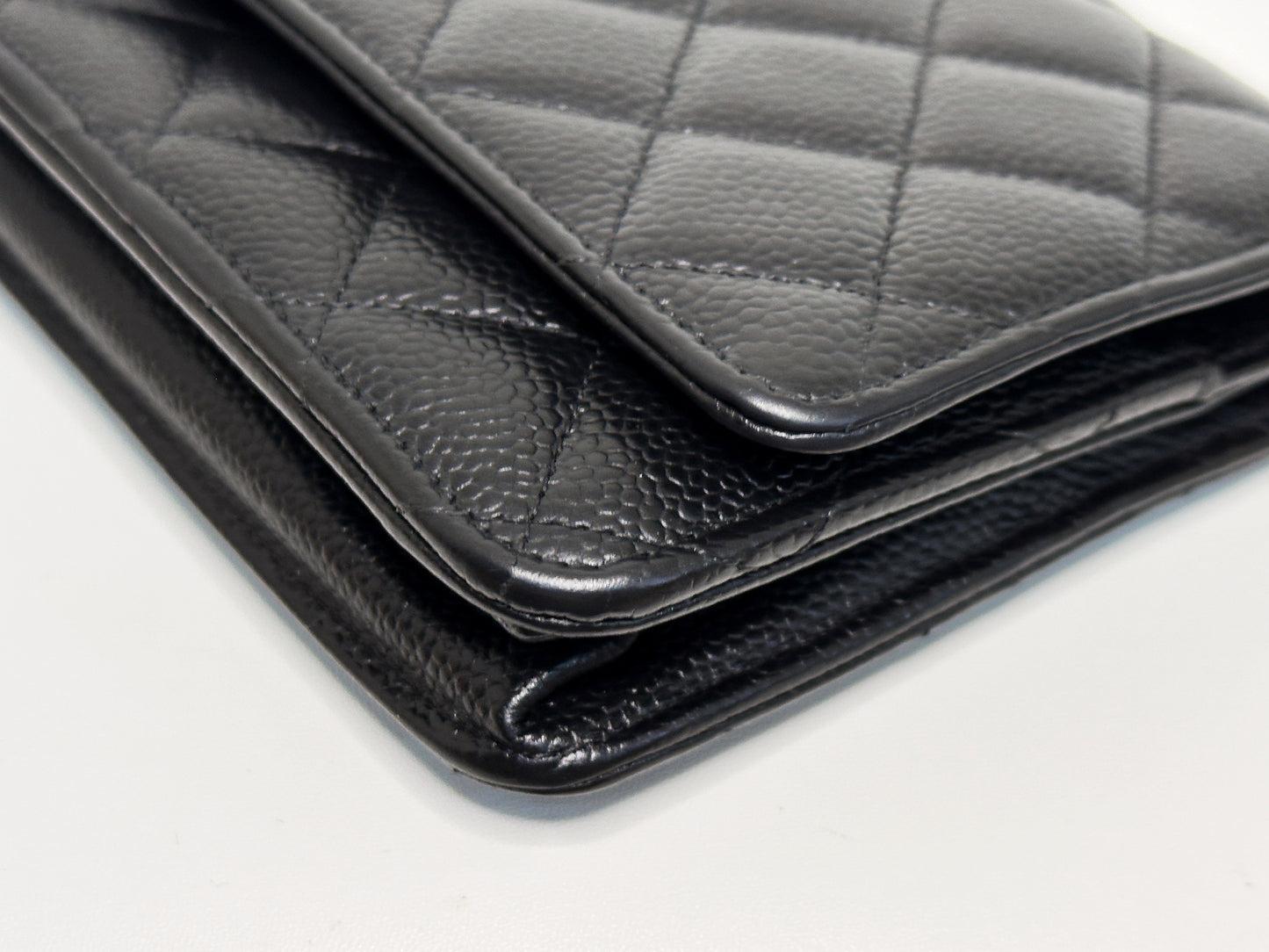 Chanel Classic Wallet on Chain Caviar Black GHW 2859 Holo card