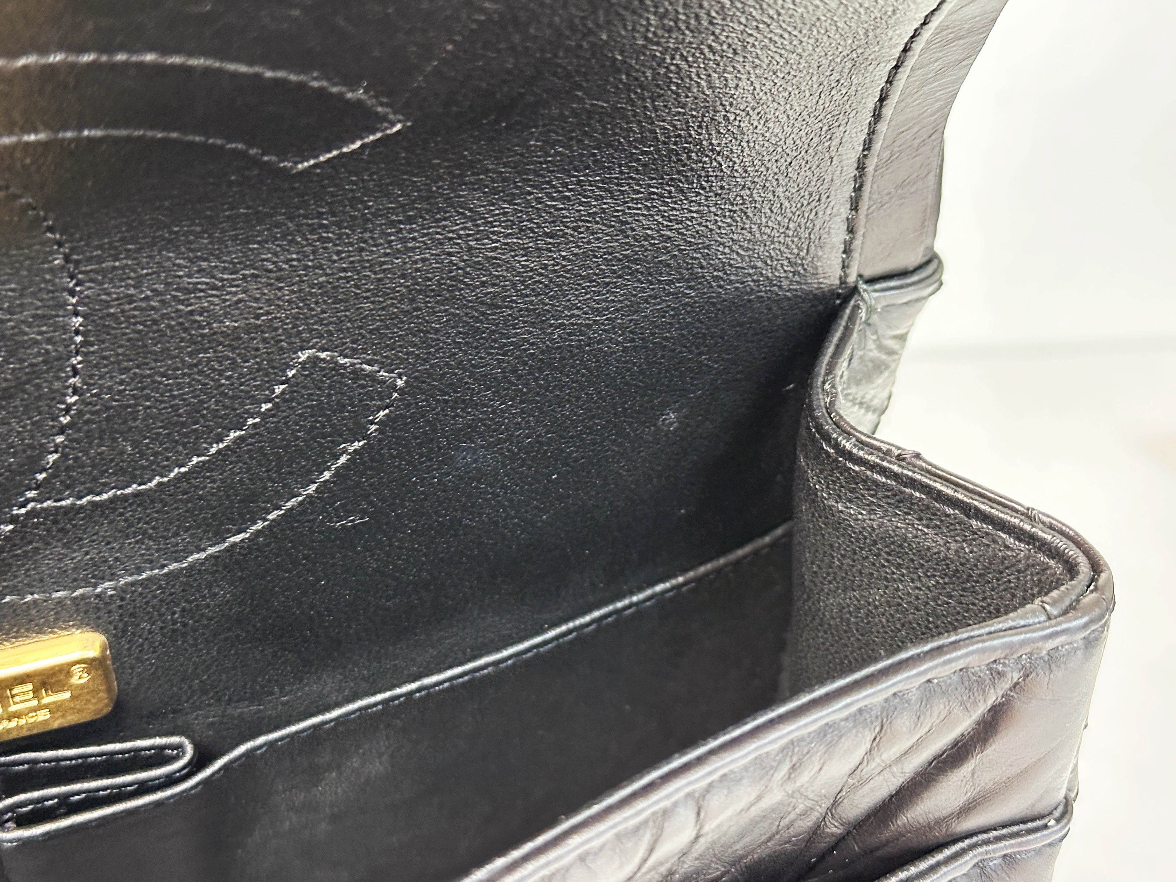 Chanel Small 2.55 Reissue Aged Calfskin Lucky Charms 225 Flap Black GHW