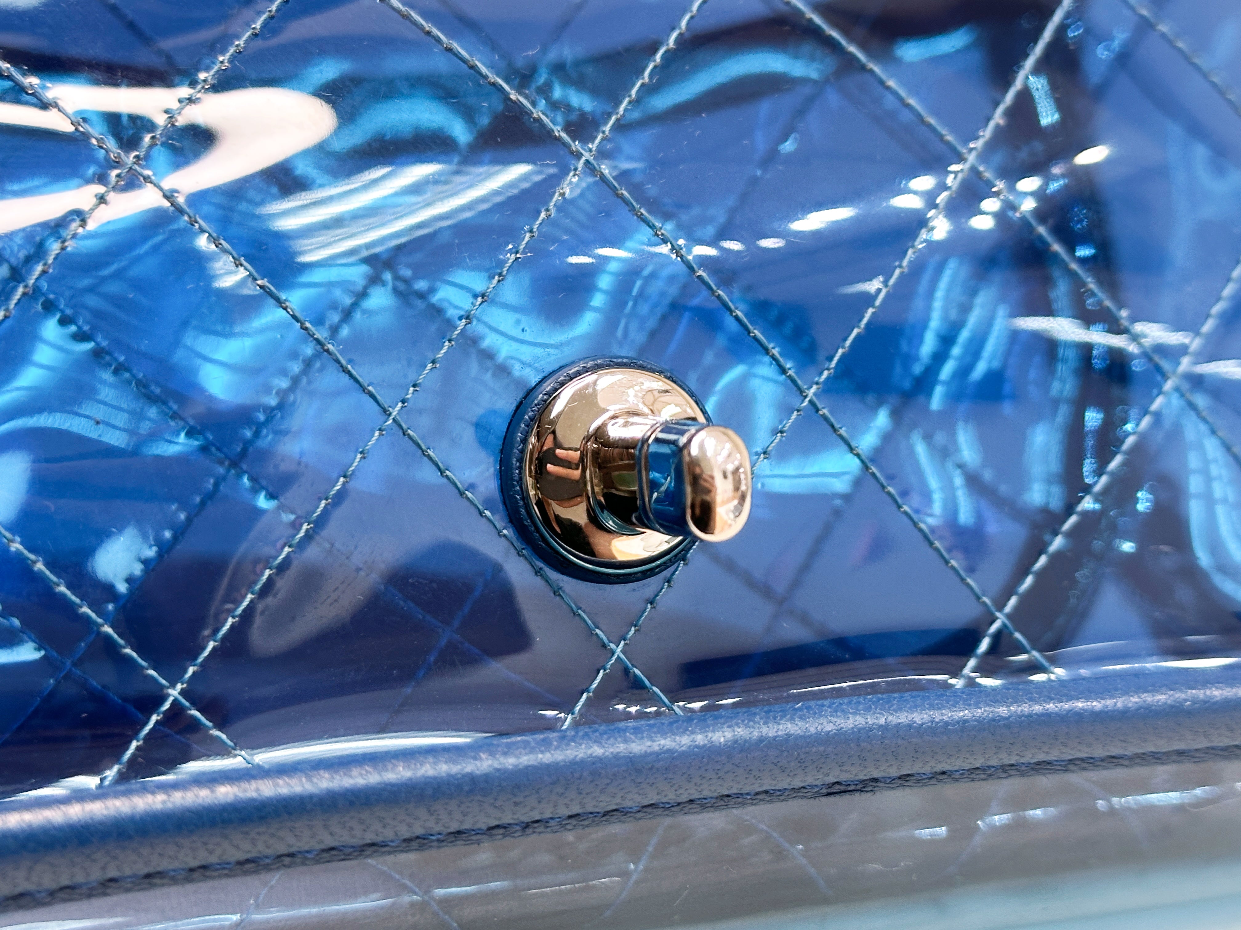 Chanel Blue Coco Splash PVC Medium Flap Bag 2583 holo