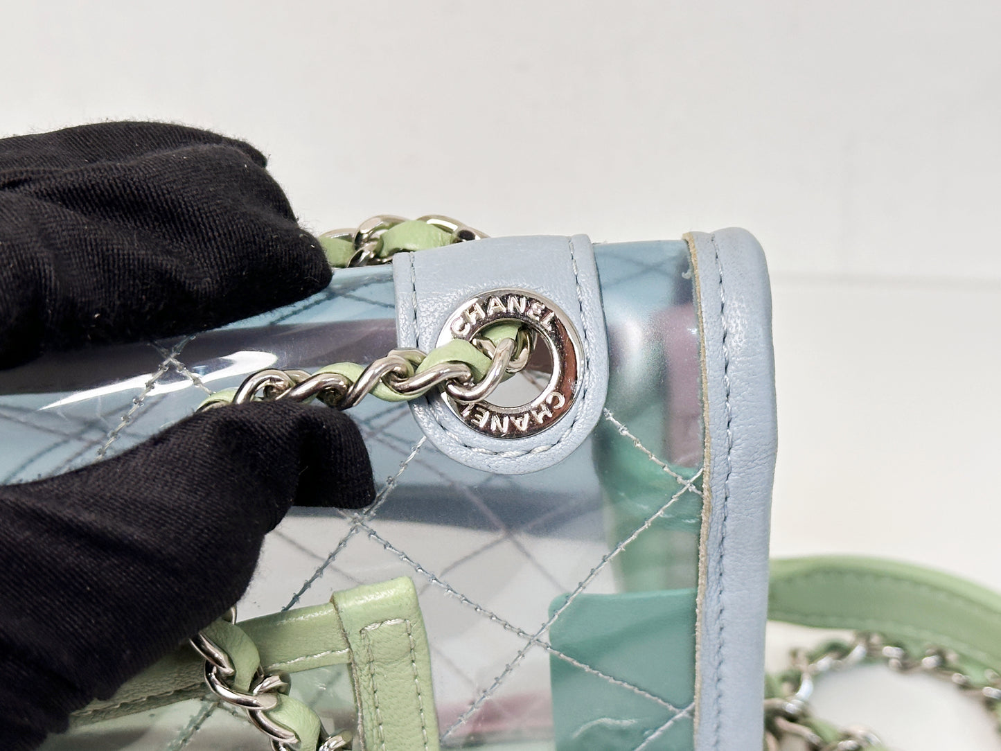 Chanel Coco Splash PVC Mini Flap Bag Blue/Pink/Green 2582 holo