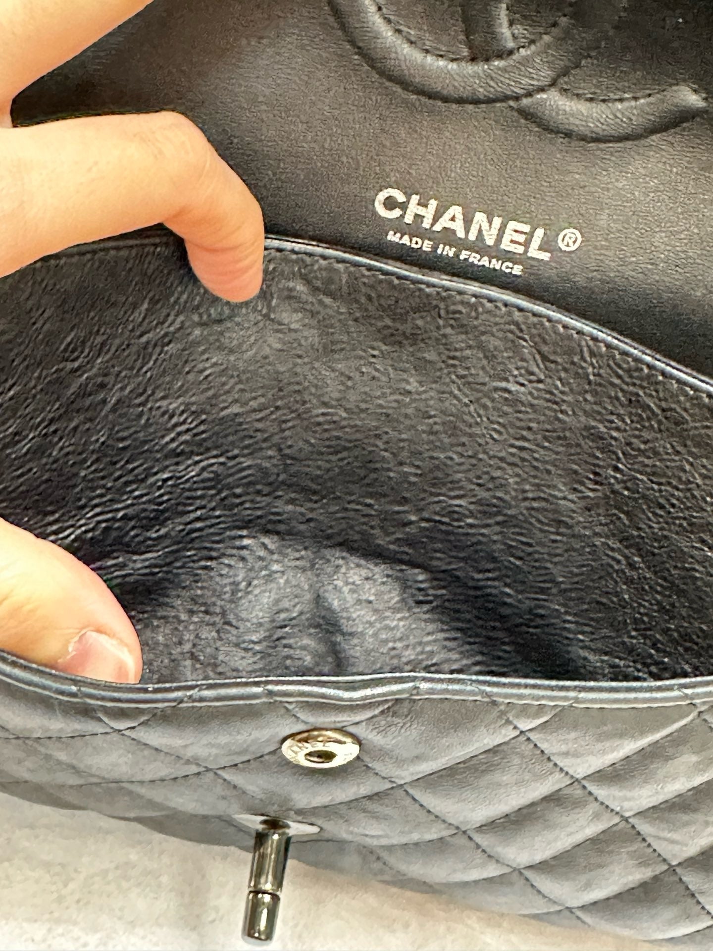 Chanel Medium Calfskin Classic So Black Double Flap Bag