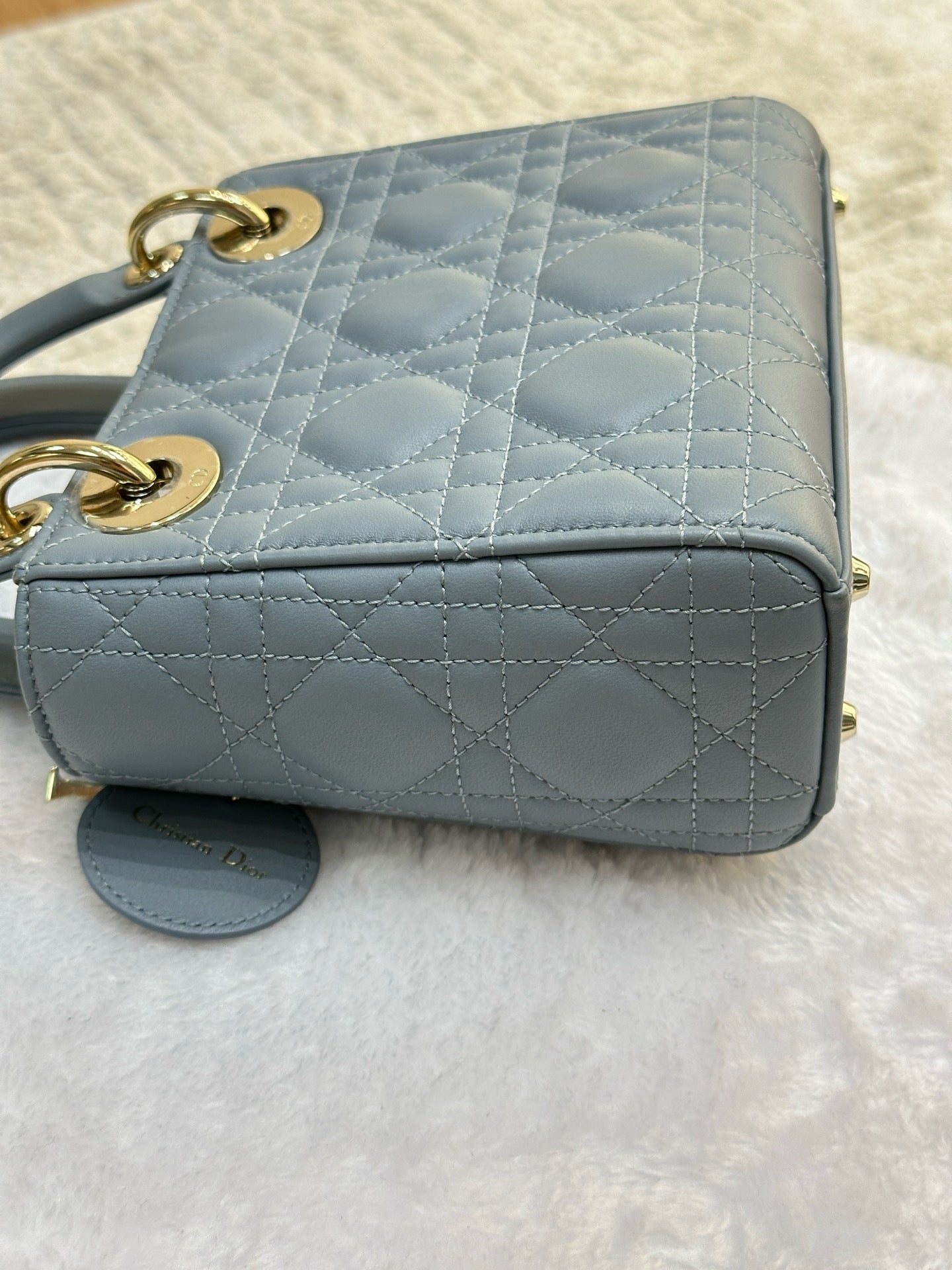 Christian Dior Mini Lambskin Cannage Lady Dior Sky Blue