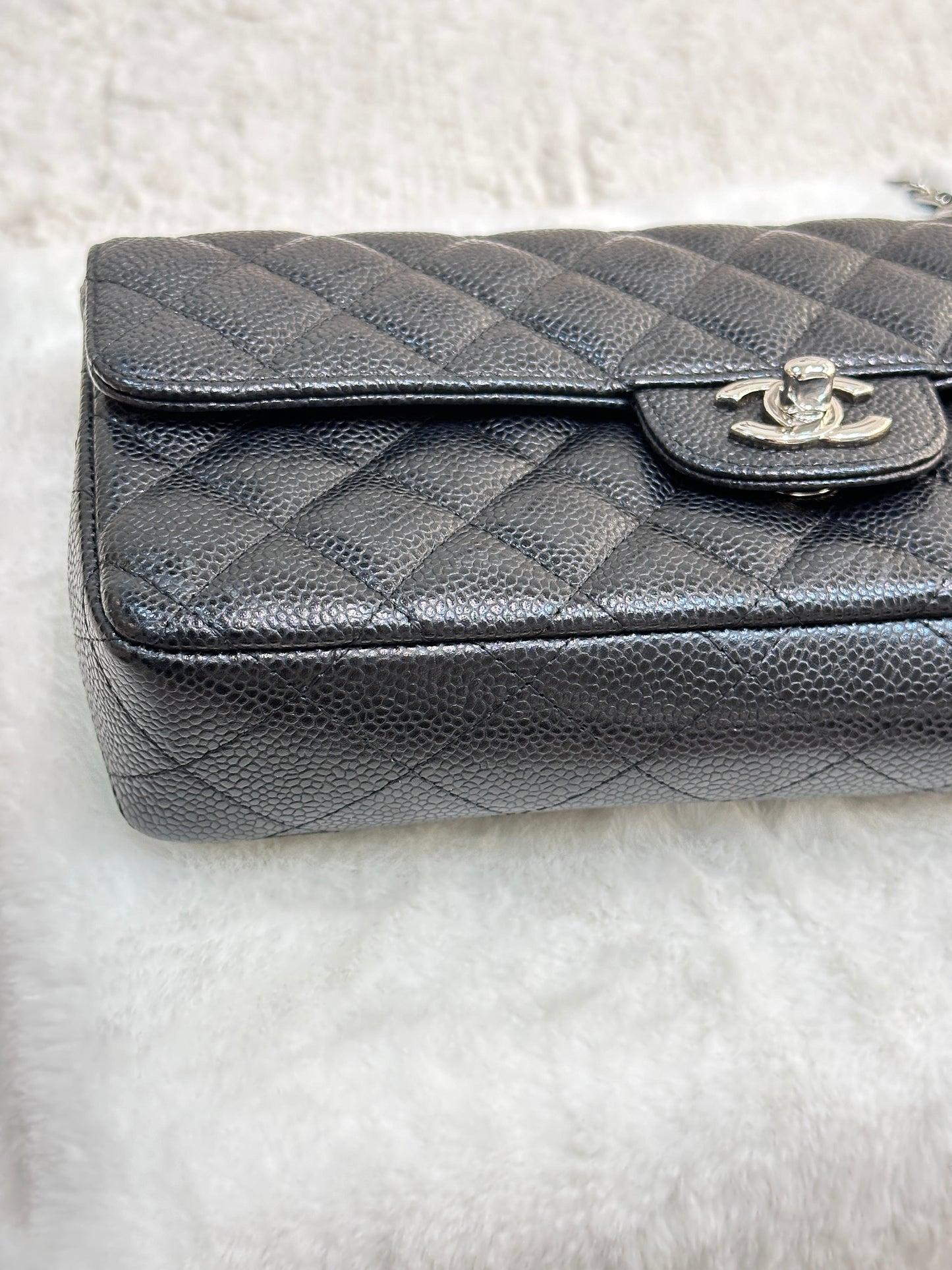 Chanel Caviar East West Flap Bag Black SHW