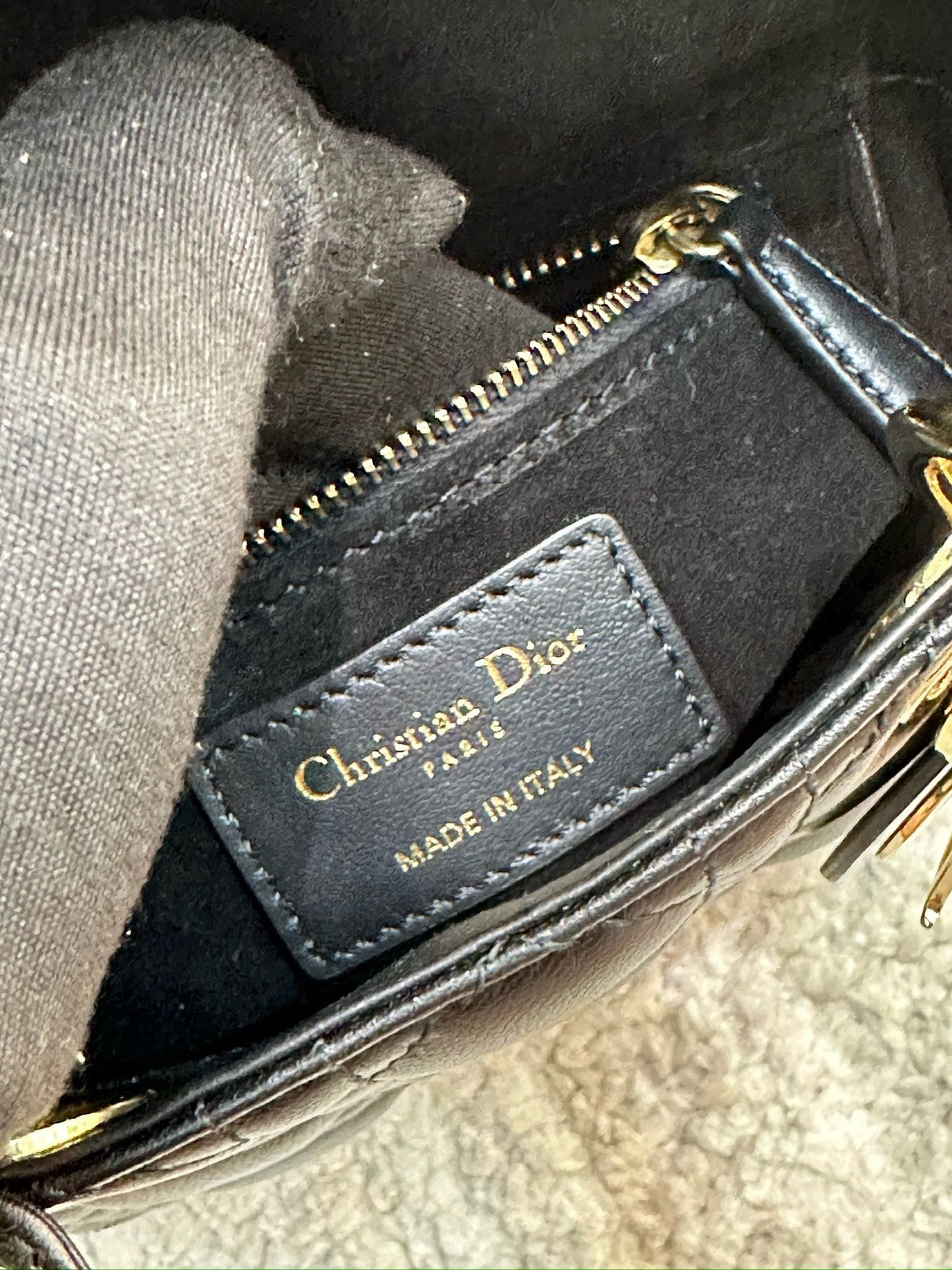 Christian Dior Mini Lambskin Cannage Lady Dior Black