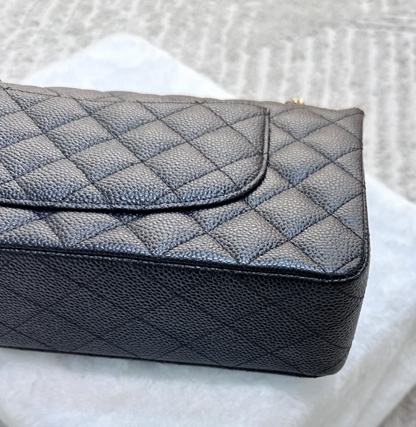 Chanel Medium Classic Flip Caviar Bag Black GHW