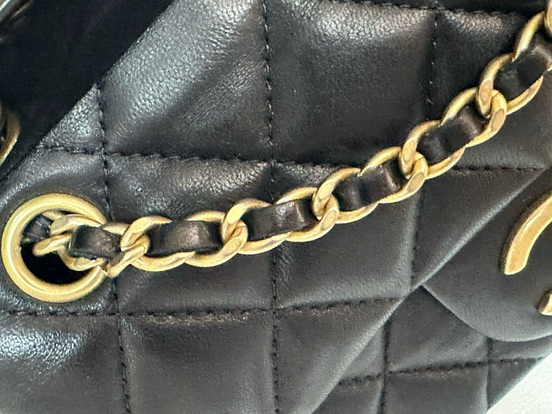 Chanel Black Privée Collection Runway Frame Bag 1951 holo