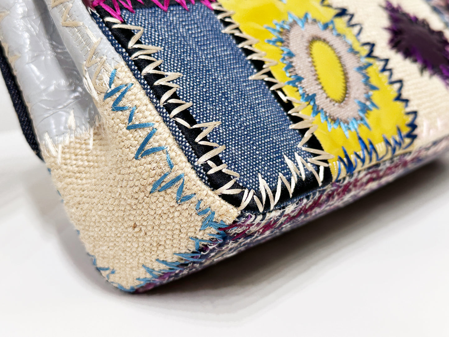 CHANEL TIMELESS PATCHWORK MULTICOLOR JUMBO SINGLE FLAP BAG 1630 holo card