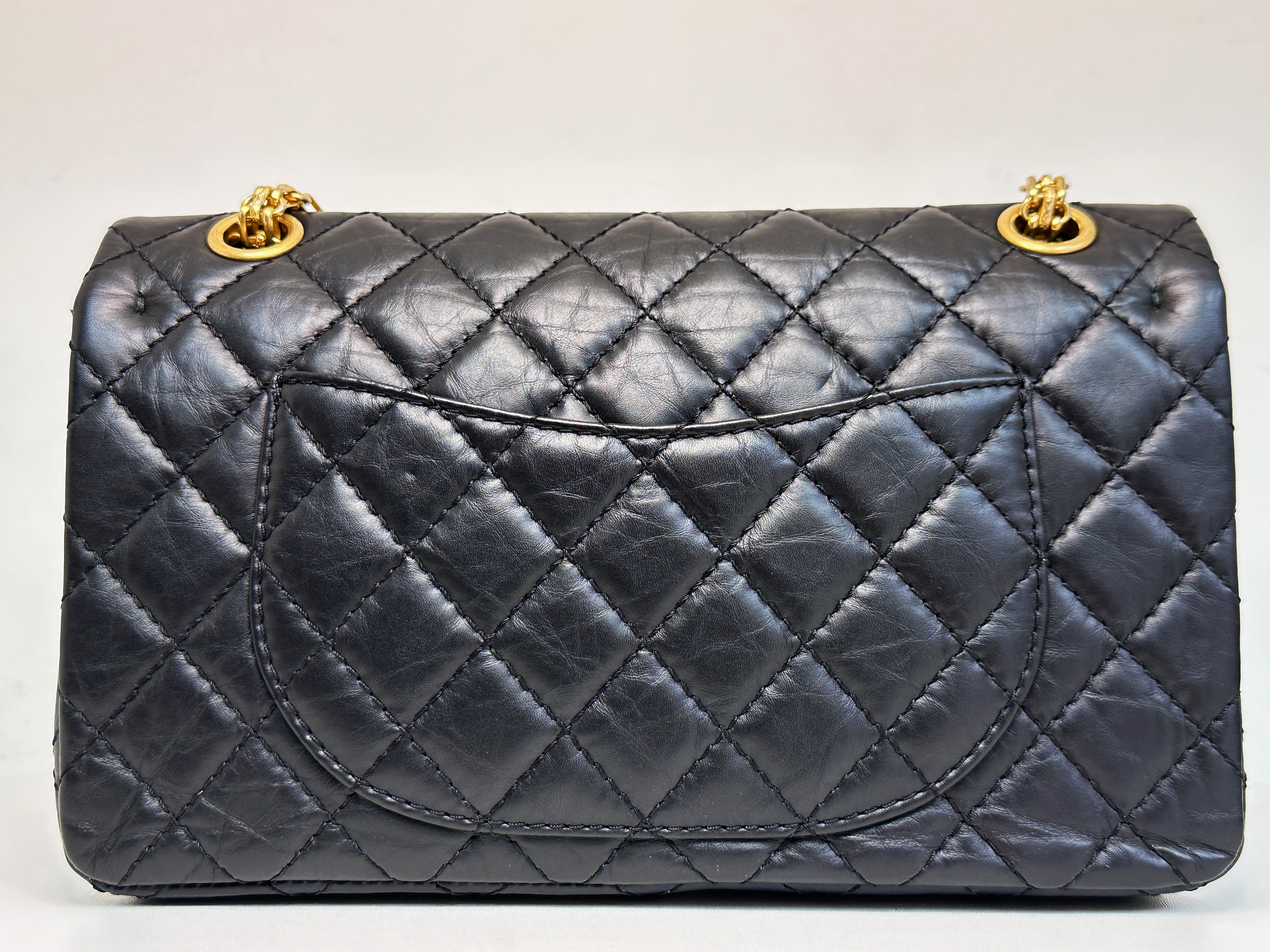 Chanel Small 2.55 Reissue Aged Calfskin Lucky Charms 225 Flap Black GHW