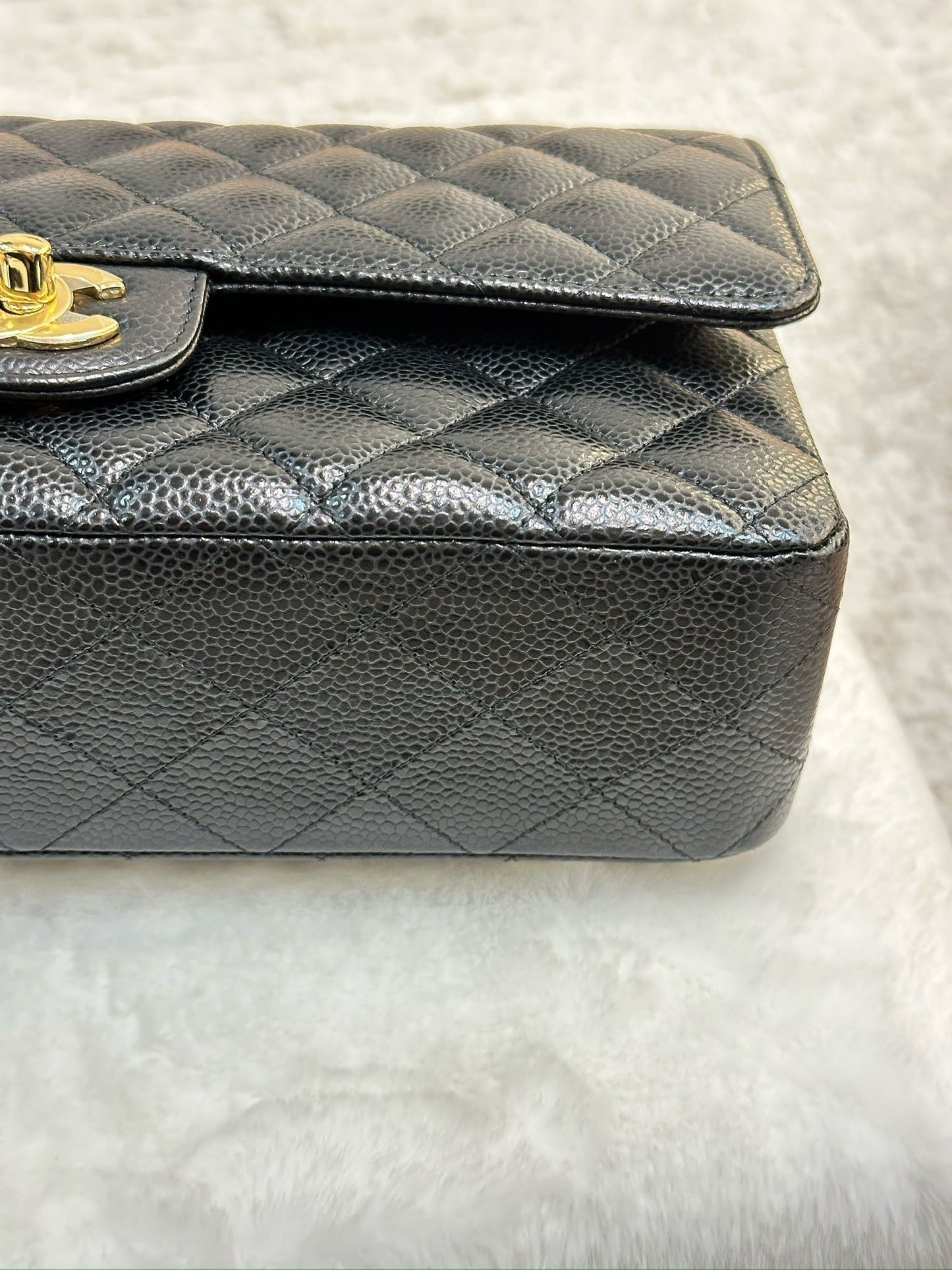 Chanel Medium Quilted Caviar Classic Double Flap Bag Black GHW