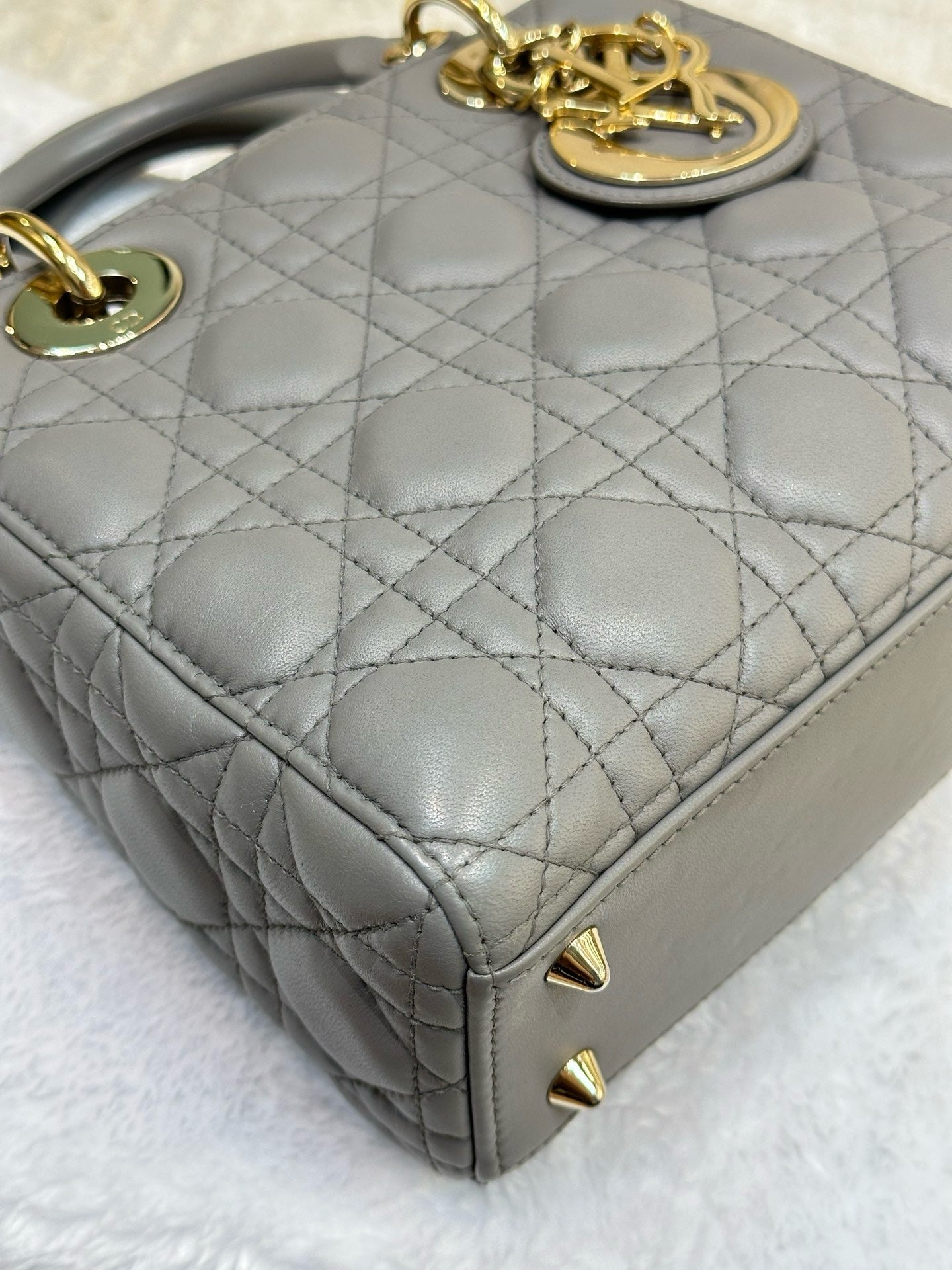 Dior Small Lady Dior My ABCDior Cannage Lambskin Gray 2019year