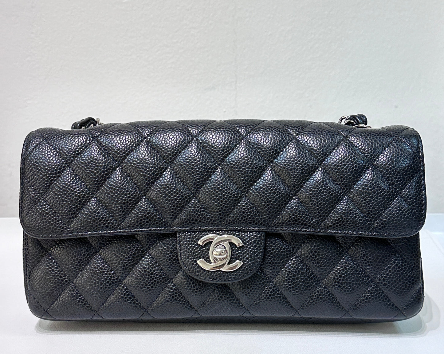 Chanel Caviar East West Flap Bag Black SHW