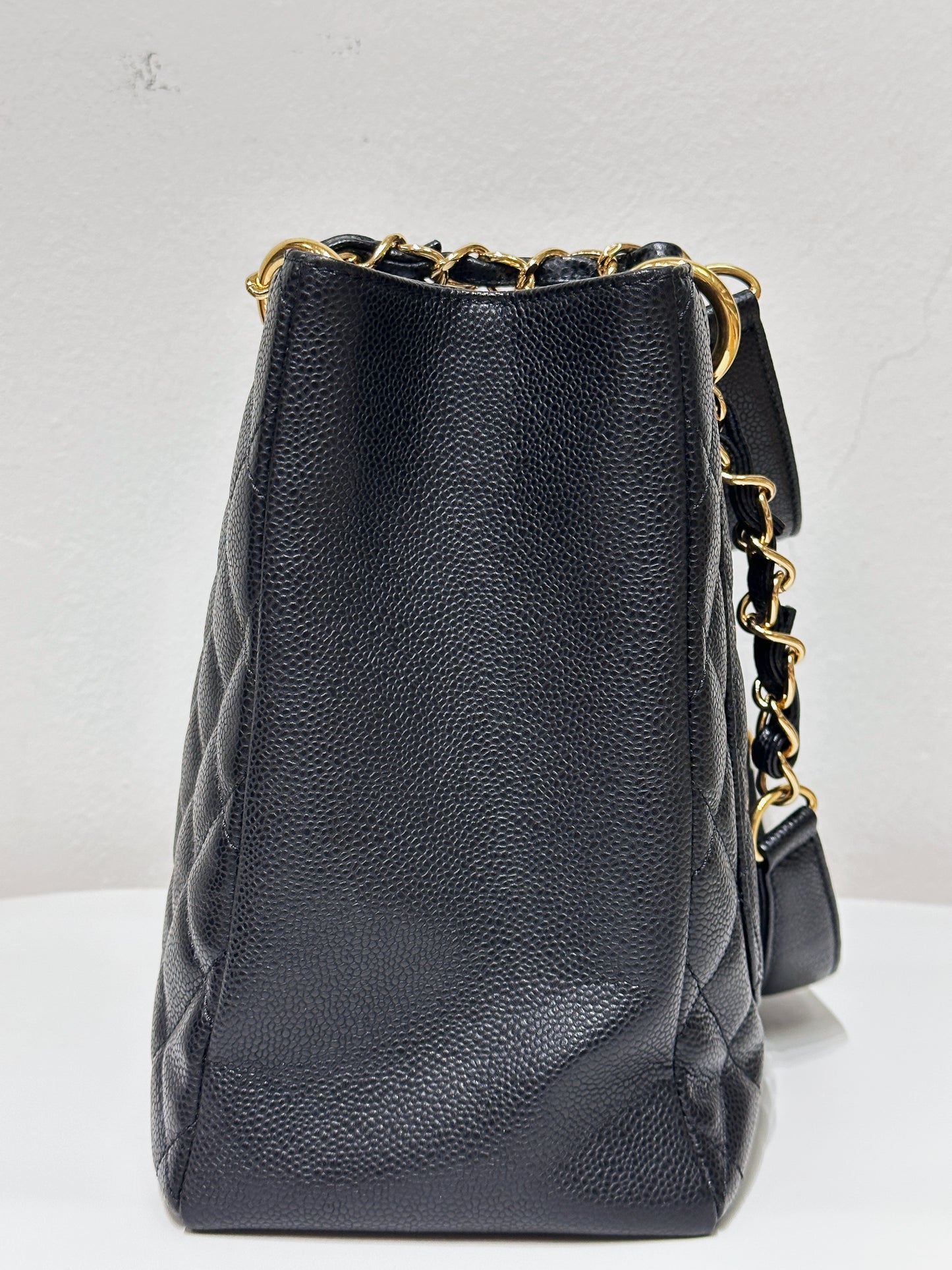 Chanel Caviar Grand Shopping Tote GST Black GHW 2021 holo card