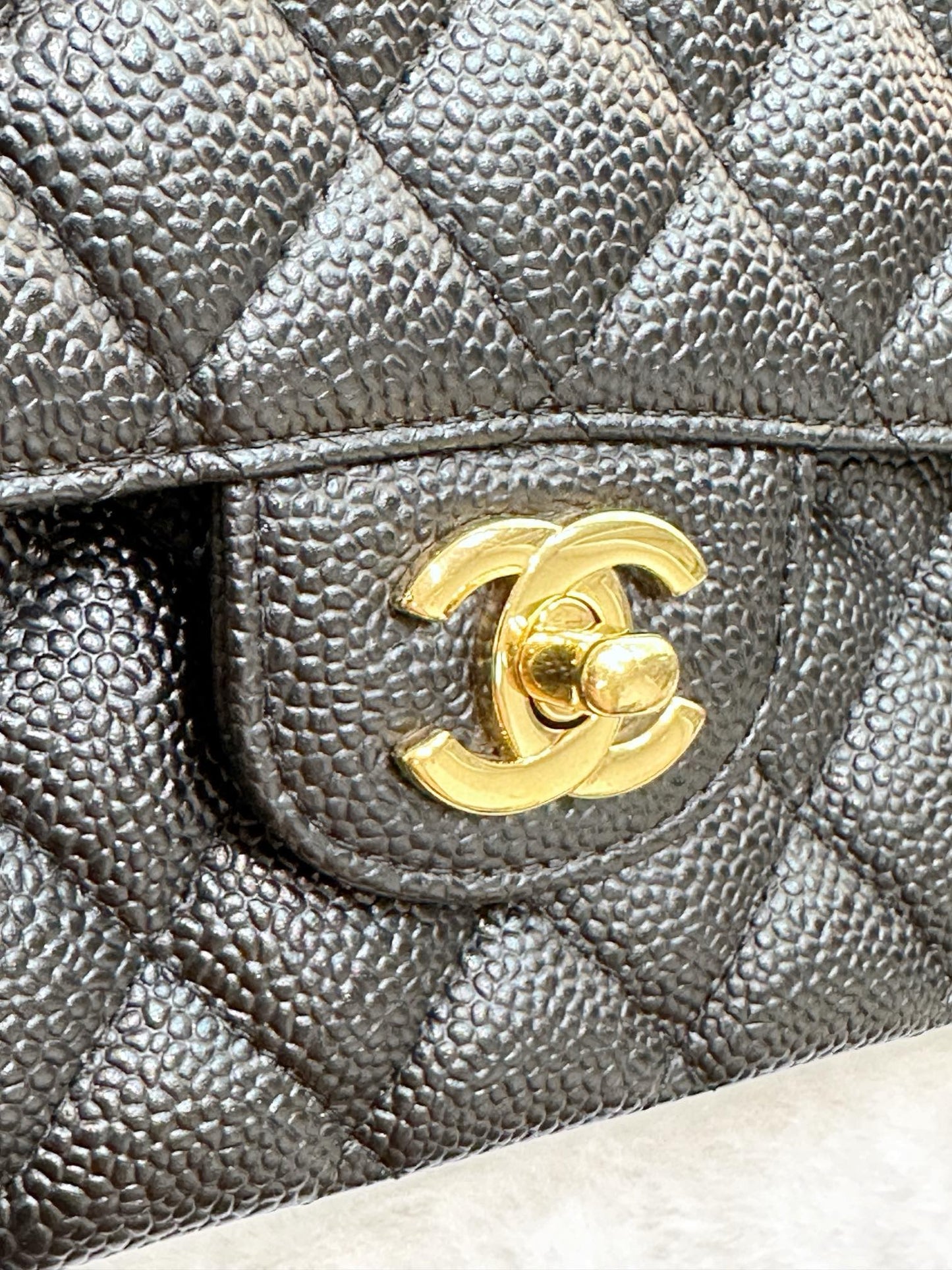 Chanel Medium Classic Flip Caviar Bag Black GHW