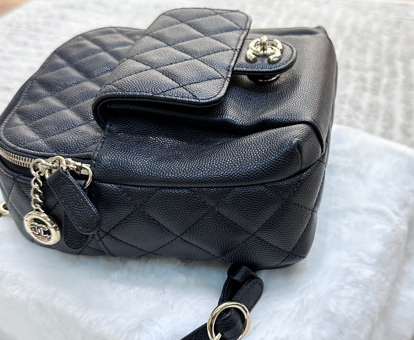 CHANEL Caviar Quilted Small CC Day Backpack Black