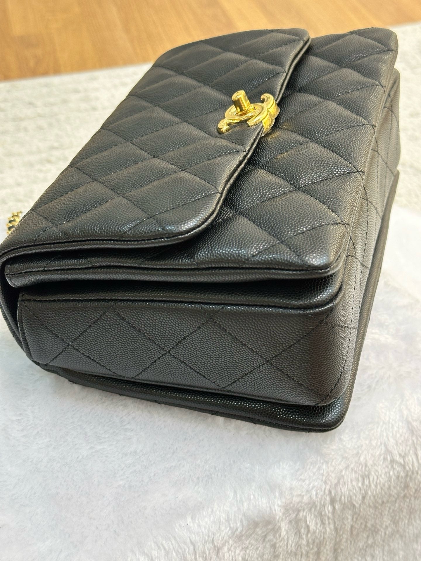 Chanel Caviar Quilted Coco First Flap Black 22K