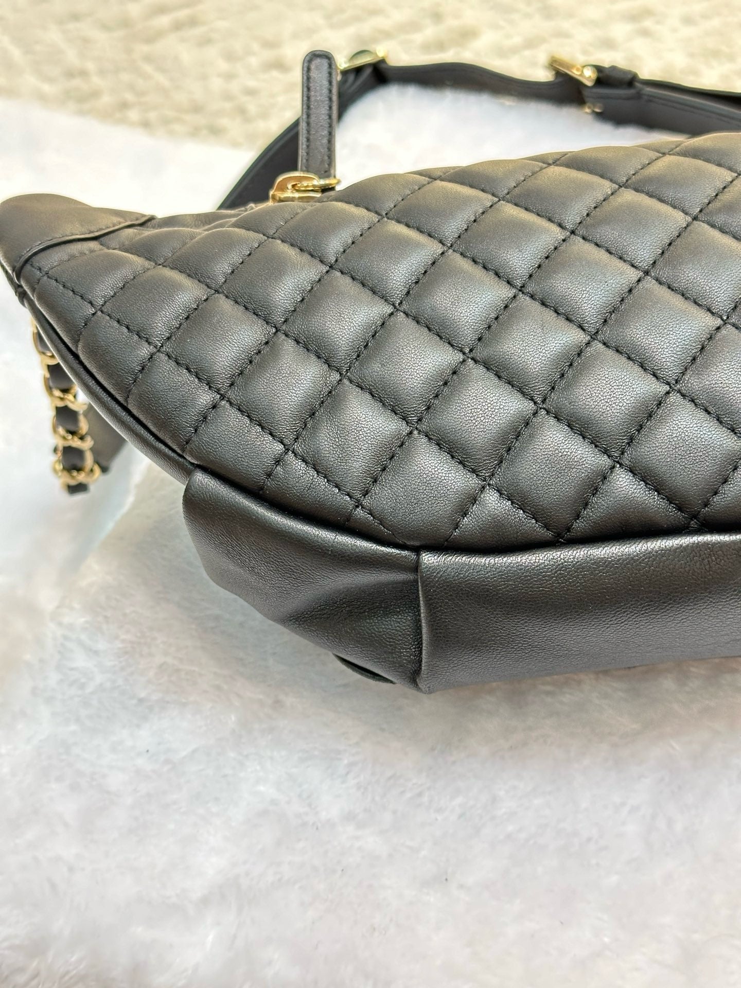 Chanel Lambskin Quilted Waist Bag Fanny Pack Black GHW