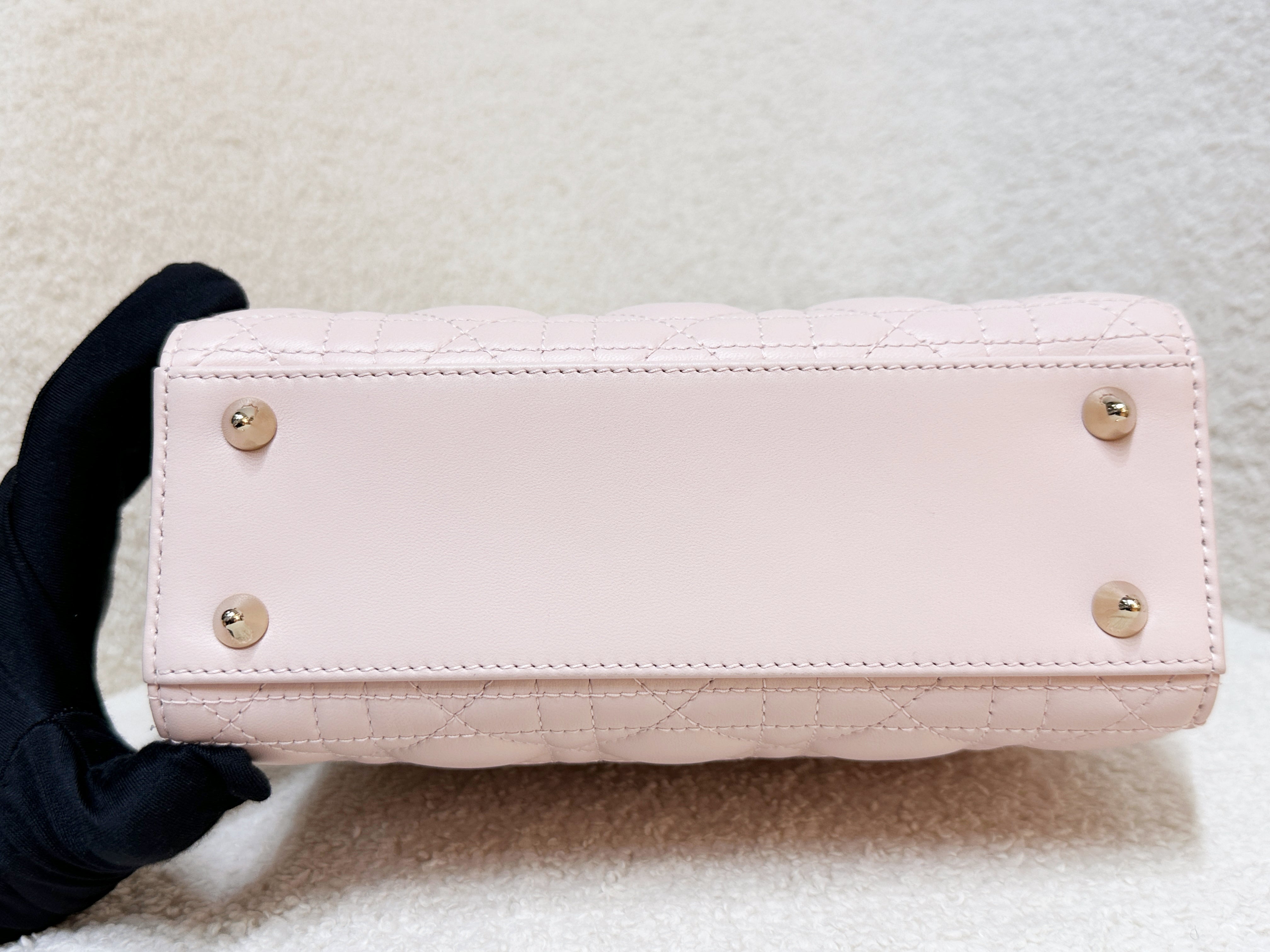 Christian Dior Small Lady Dior My ABCDior Bag Powder Pink Cannage Lambskin