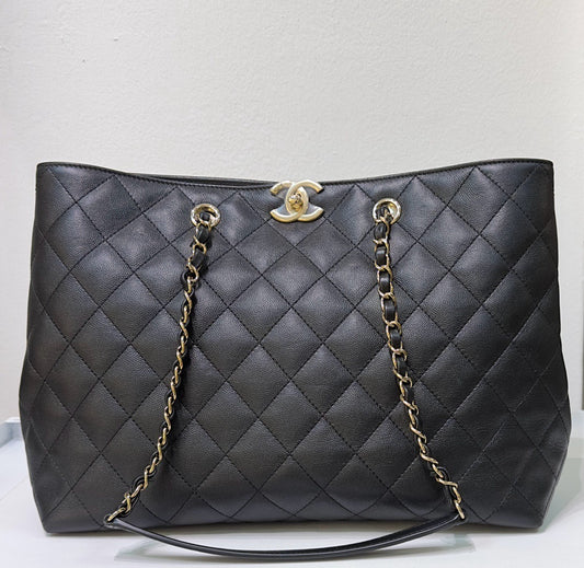 Chanel Medium Classic CC Shopping Tote Quilted Calfskin