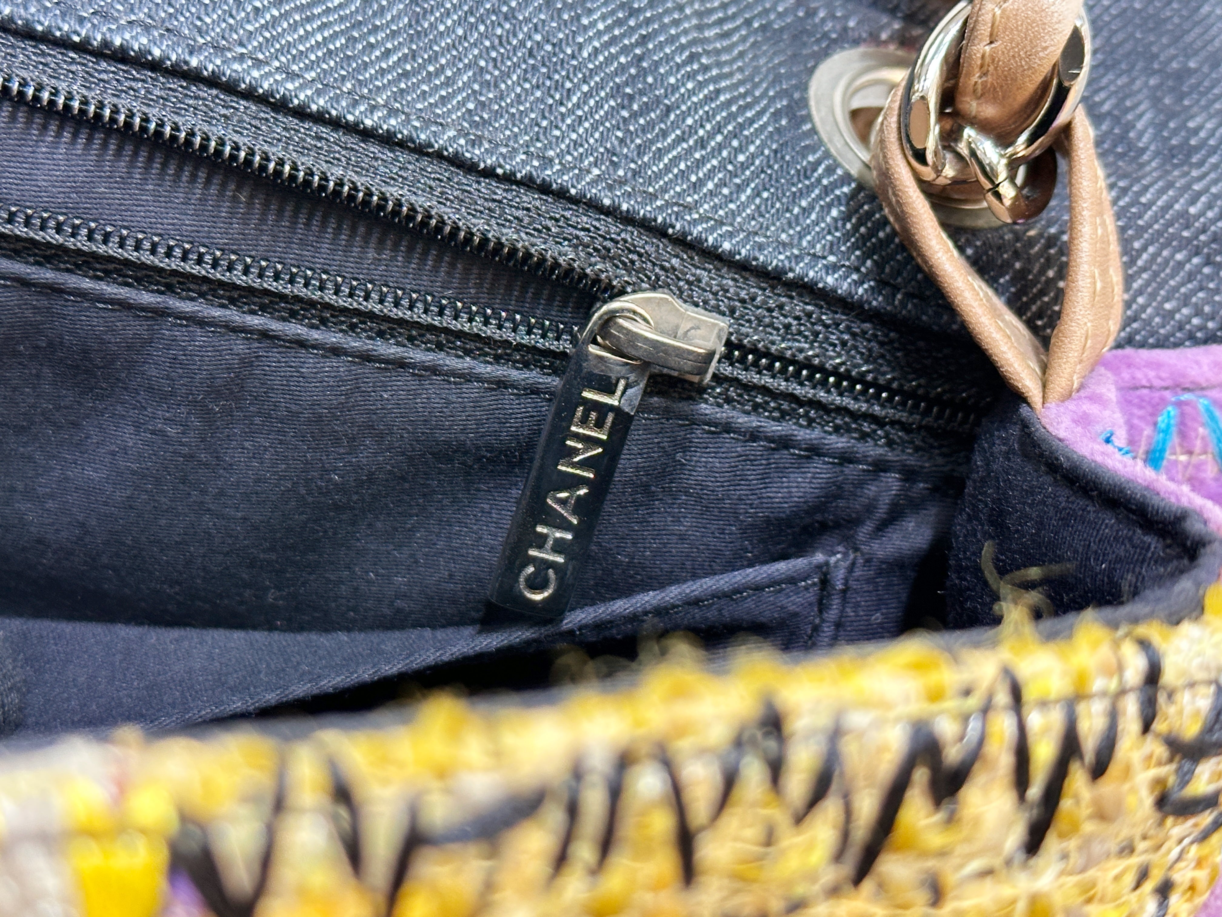 CHANEL TIMELESS PATCHWORK MULTICOLOR JUMBO SINGLE FLAP BAG 1443 holo card