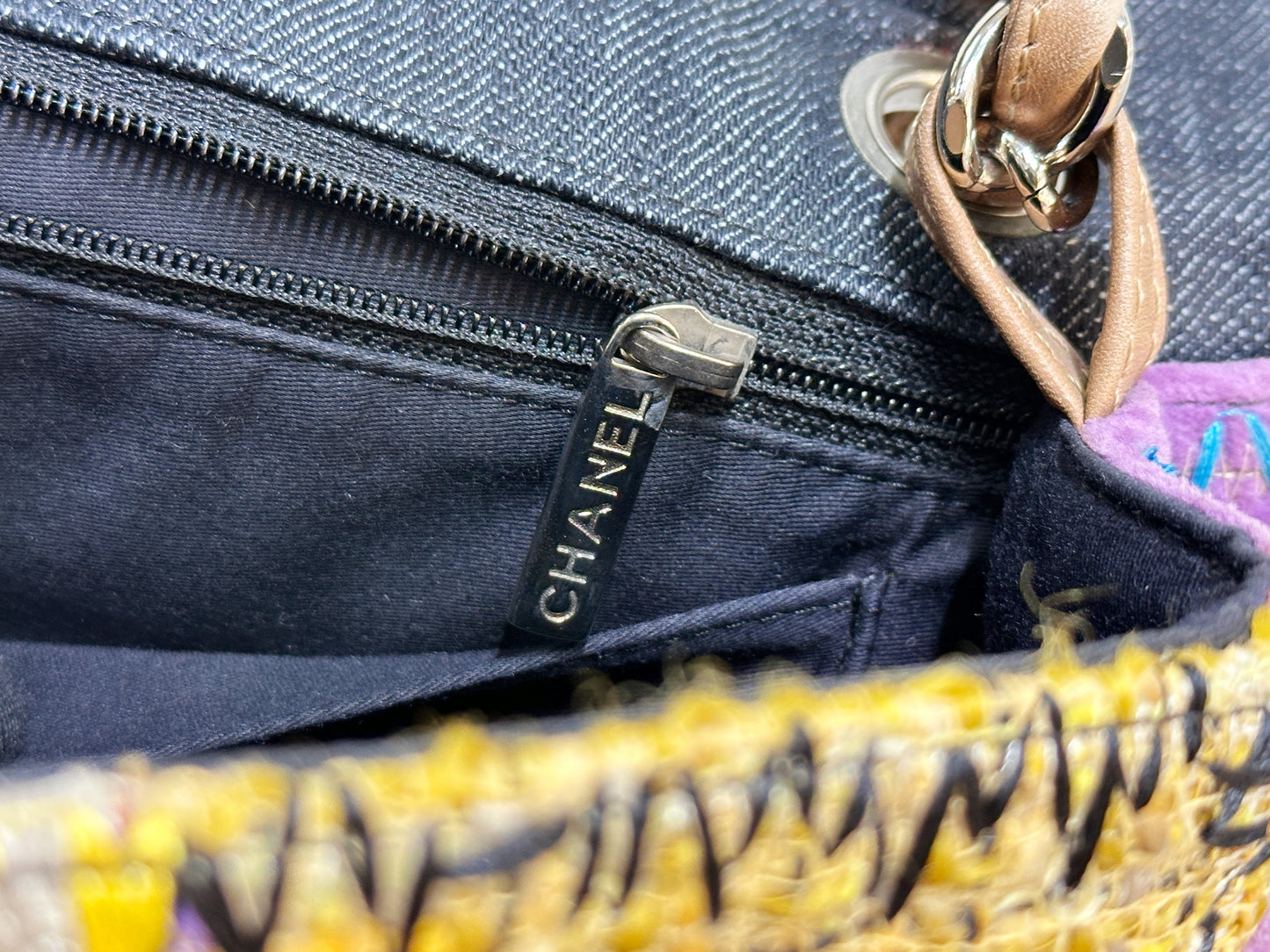 CHANEL TIMELESS PATCHWORK MULTICOLOR JUMBO SINGLE FLAP BAG 1443 holo card