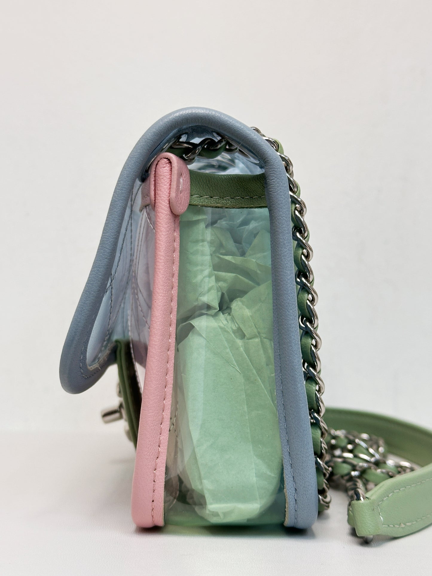 Chanel Coco Splash PVC Mini Flap Bag Blue/Pink/Green 2582 holo