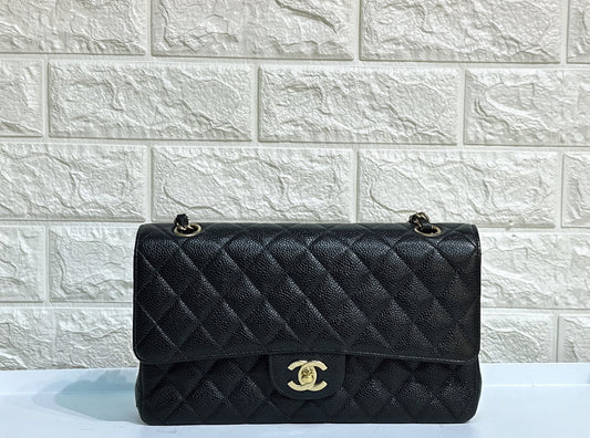 CHANEL Caviar Quilted Medium Double Flap Black