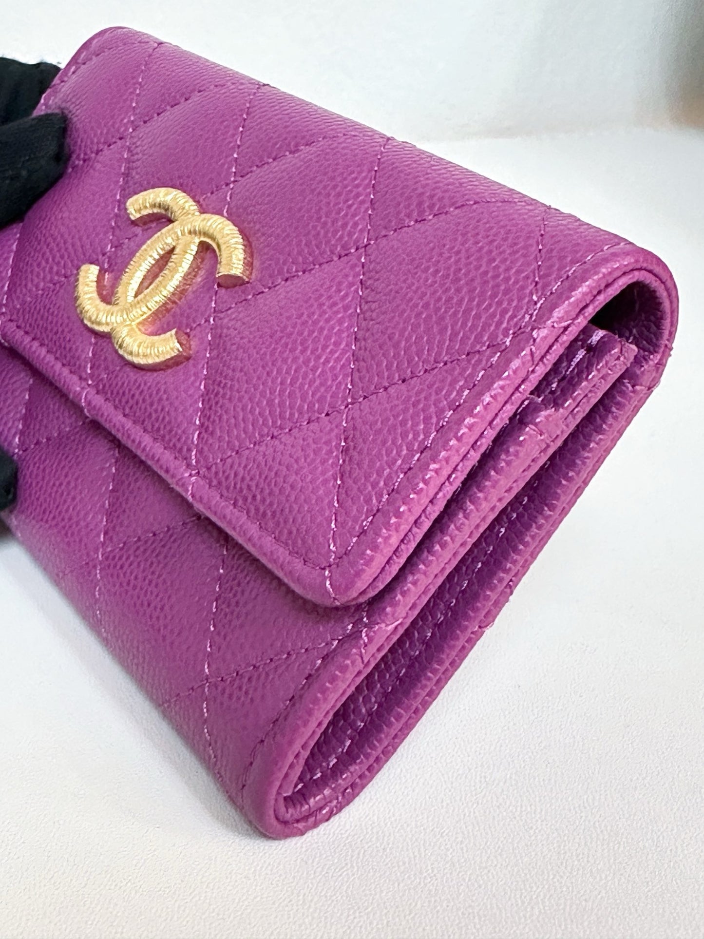 Chanel Card Holder Flag Bag 23B Purple