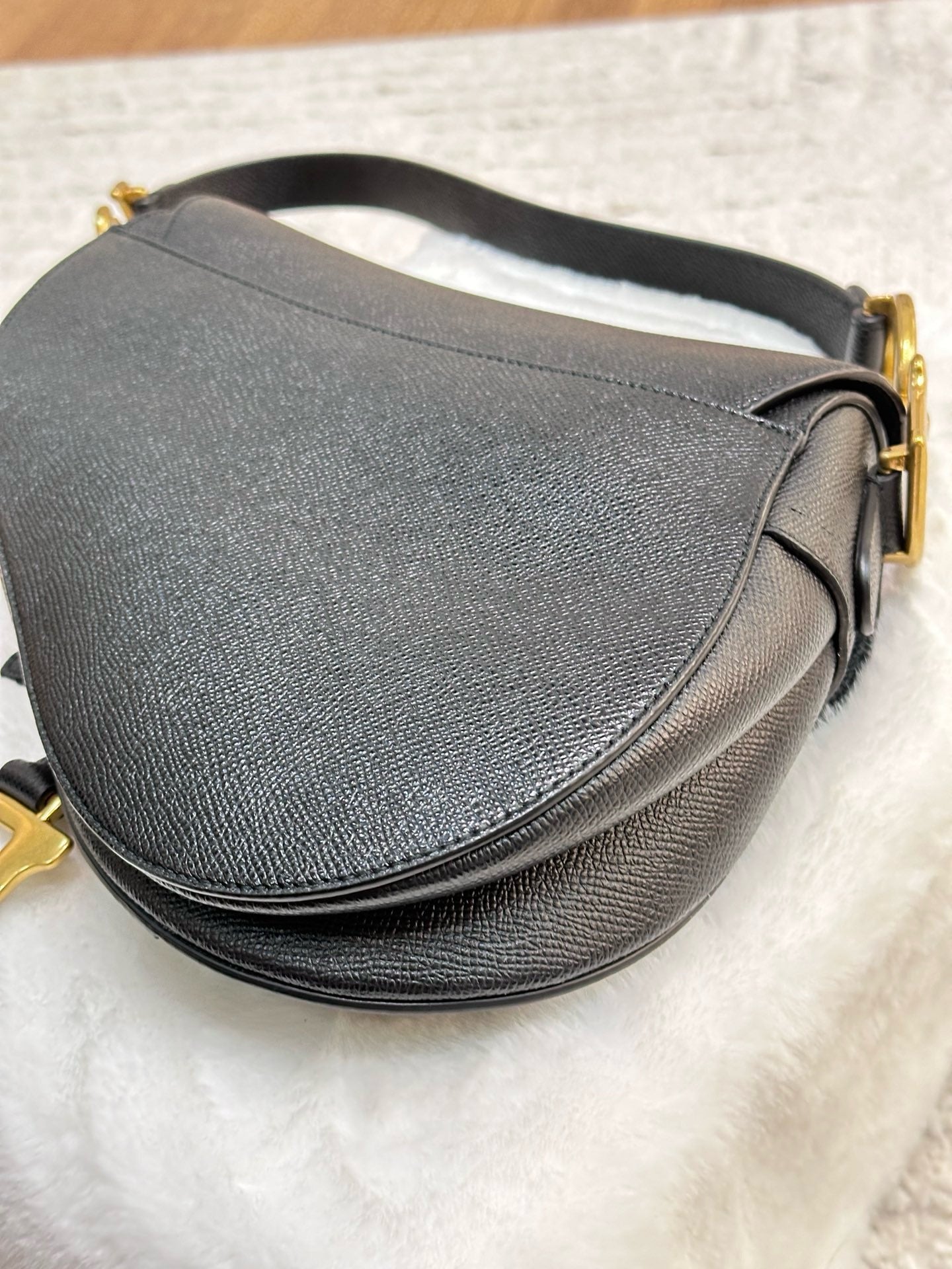 Christian Dior Meidum Leather Saddle Bag Black