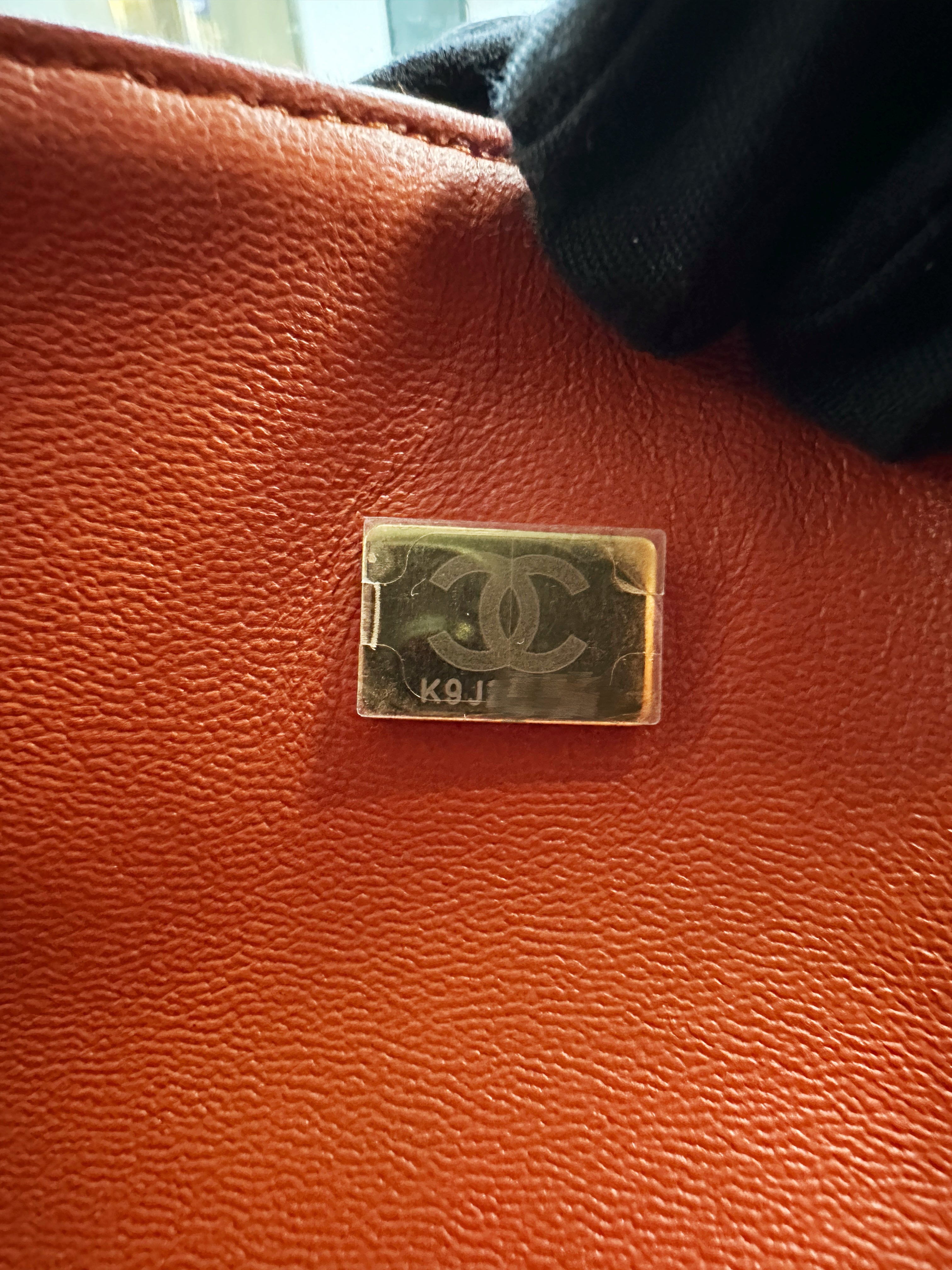 Chanel Tweed Quilted Medium Double Flap Bag Orange Multicolor K9J2 microchip