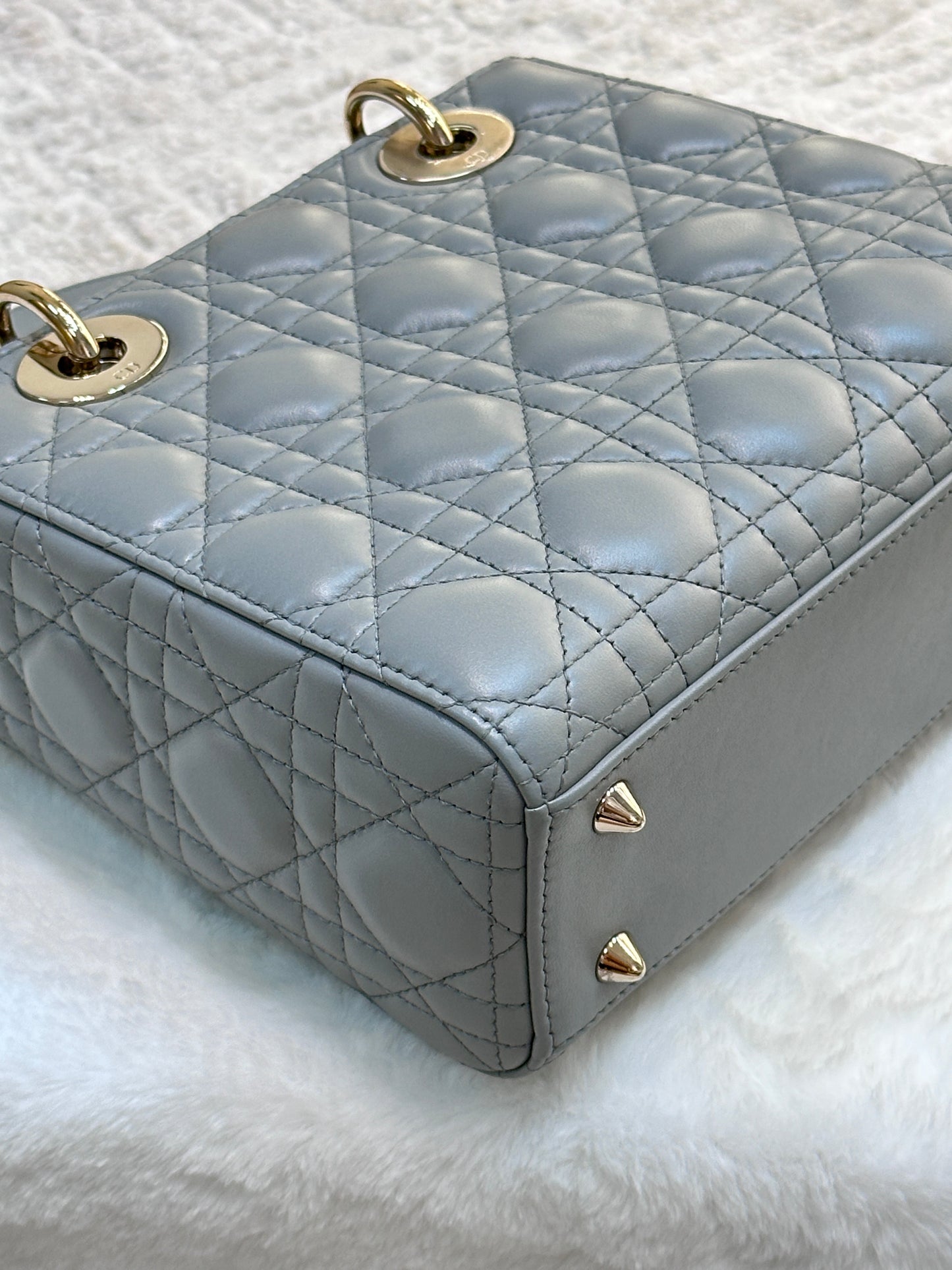 Dior Small Lady Dior My ABCDior Cannage Lambskin Gray