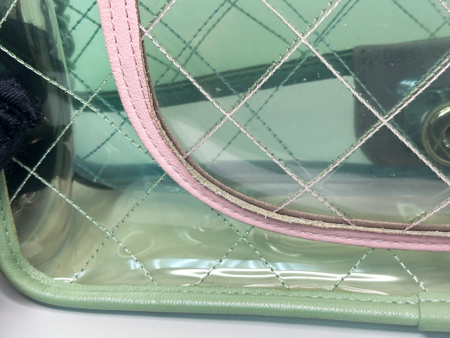 Chanel Coco Splash PVC Medium Flap Bag Green/Blue/Pink 254975 holo