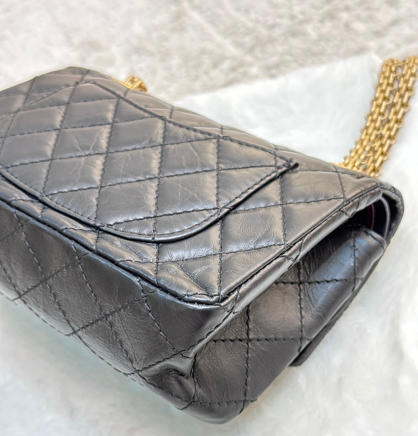 Chanel Aged Calfskin Lucky Charms 2.55 Reissue 224 Flap Black GHW