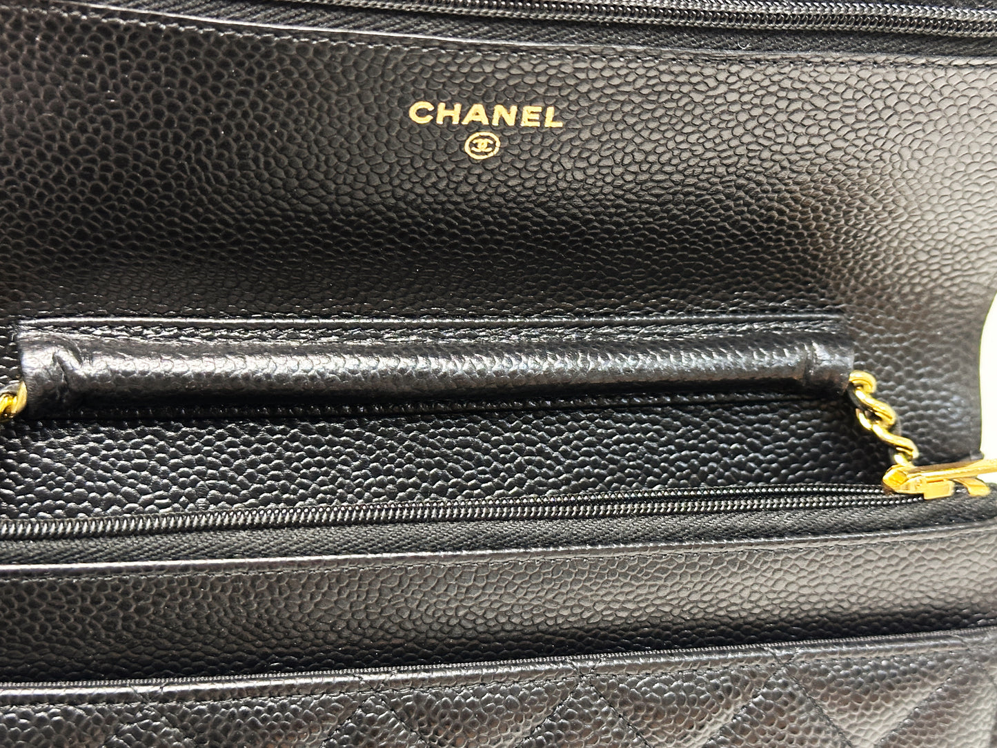 Chanel Classic Wallet on Chain Caviar Black GHW 2859 Holo card