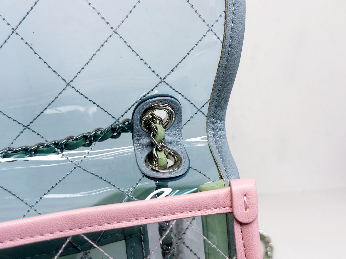 Chanel Coco Splash PVC Mini Flap Bag Blue/Green/Pink 2569 holo