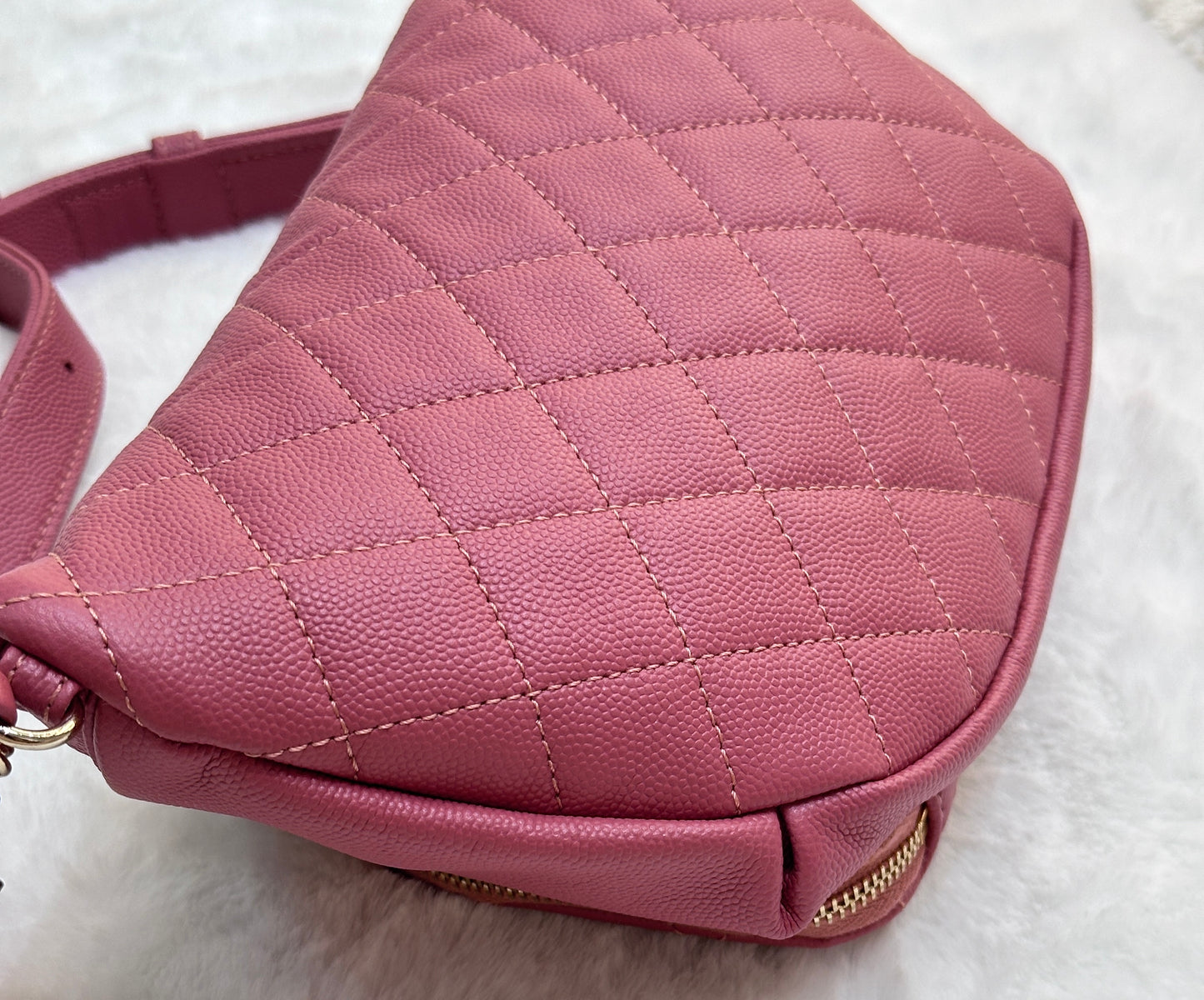 Chanel Pink Quilted Waist Bag