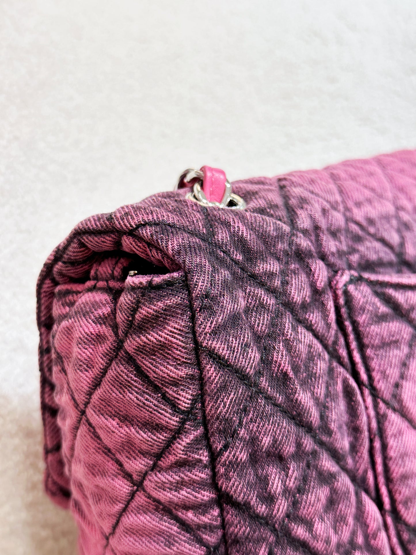 Chanel Denim Quilted Denimpression Flap Red Black