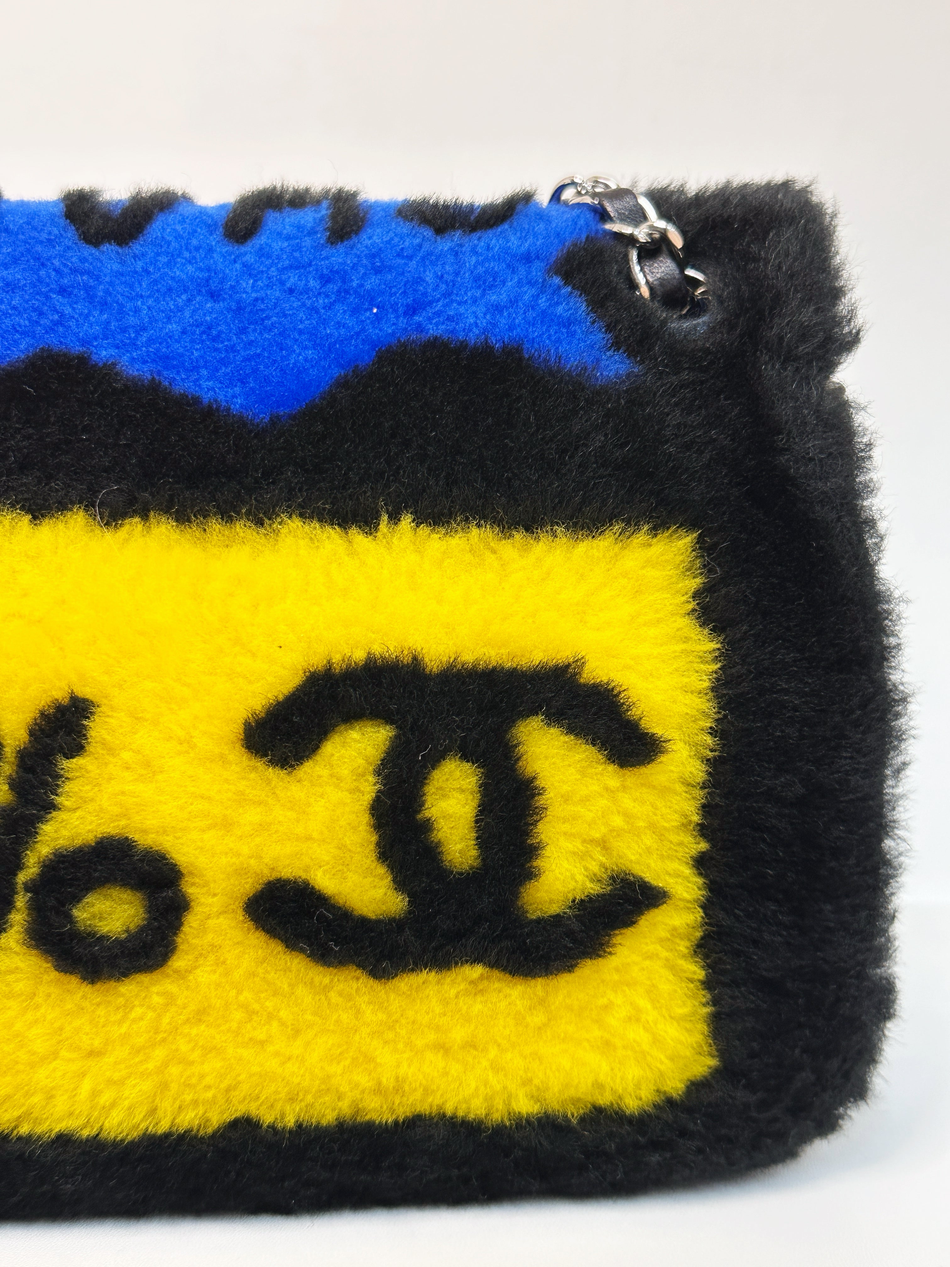 Chanel Medium Classic Flap Pop Art No. 5 Caption Comic Lambskin Black Multicolor Bag 2012 holo card