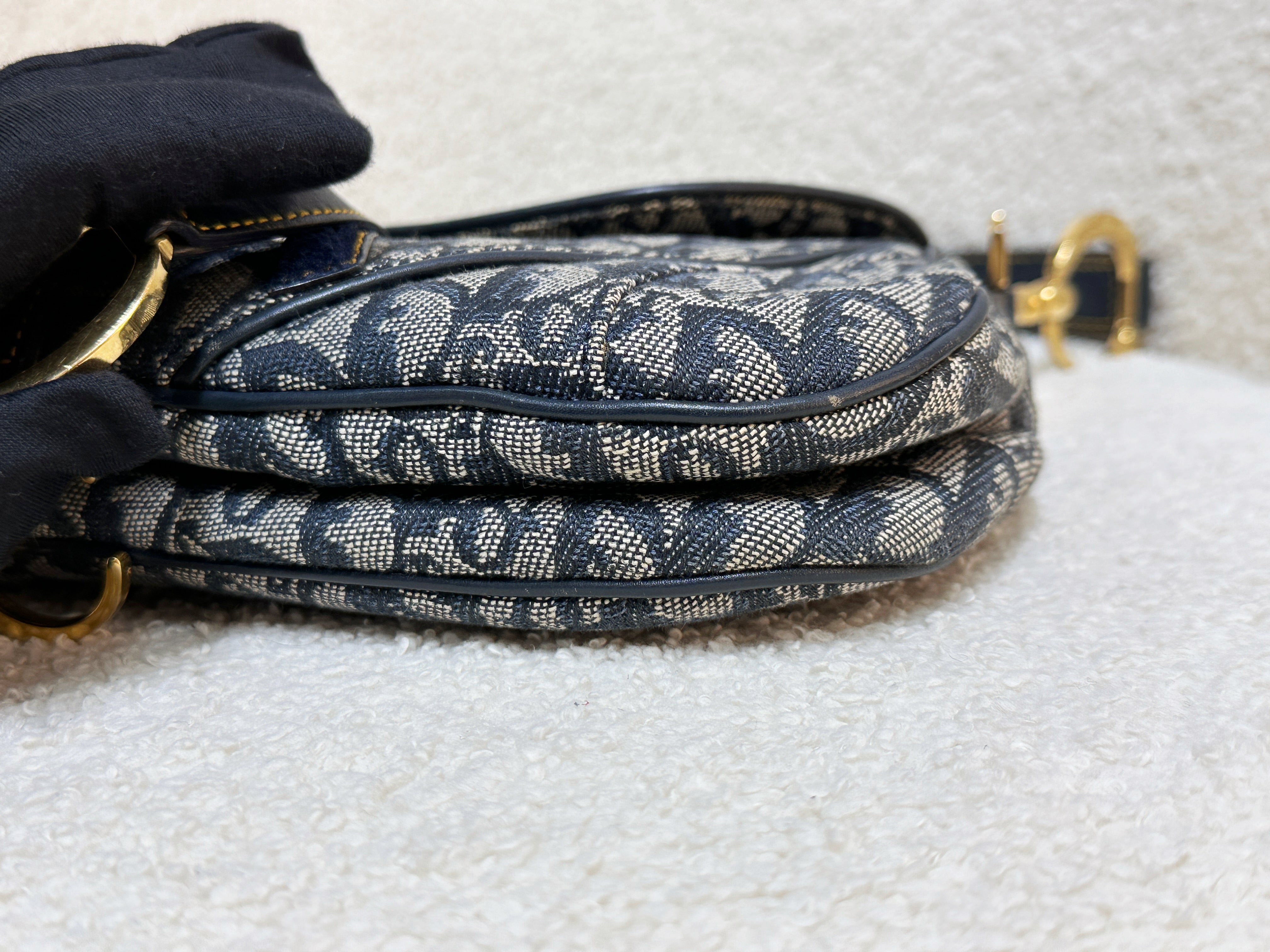 Christian Dior Double Saddle Canvas Navy blue 2001 year