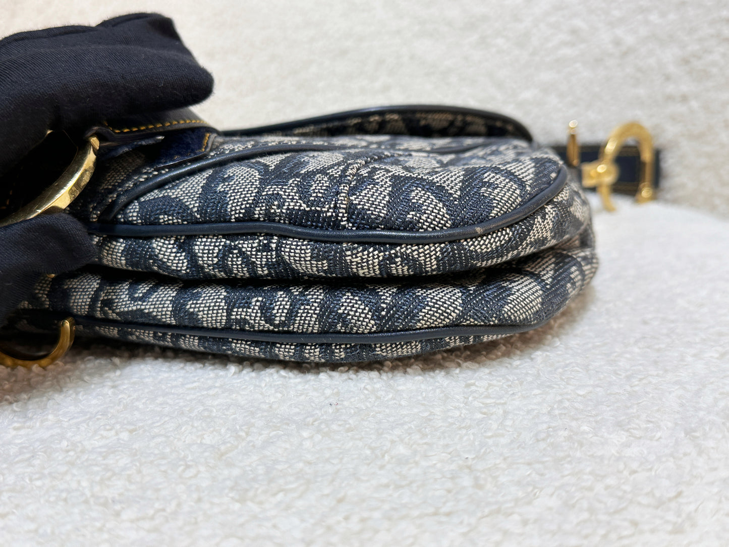 Christian Dior Double Saddle Canvas Navy blue 2001 year