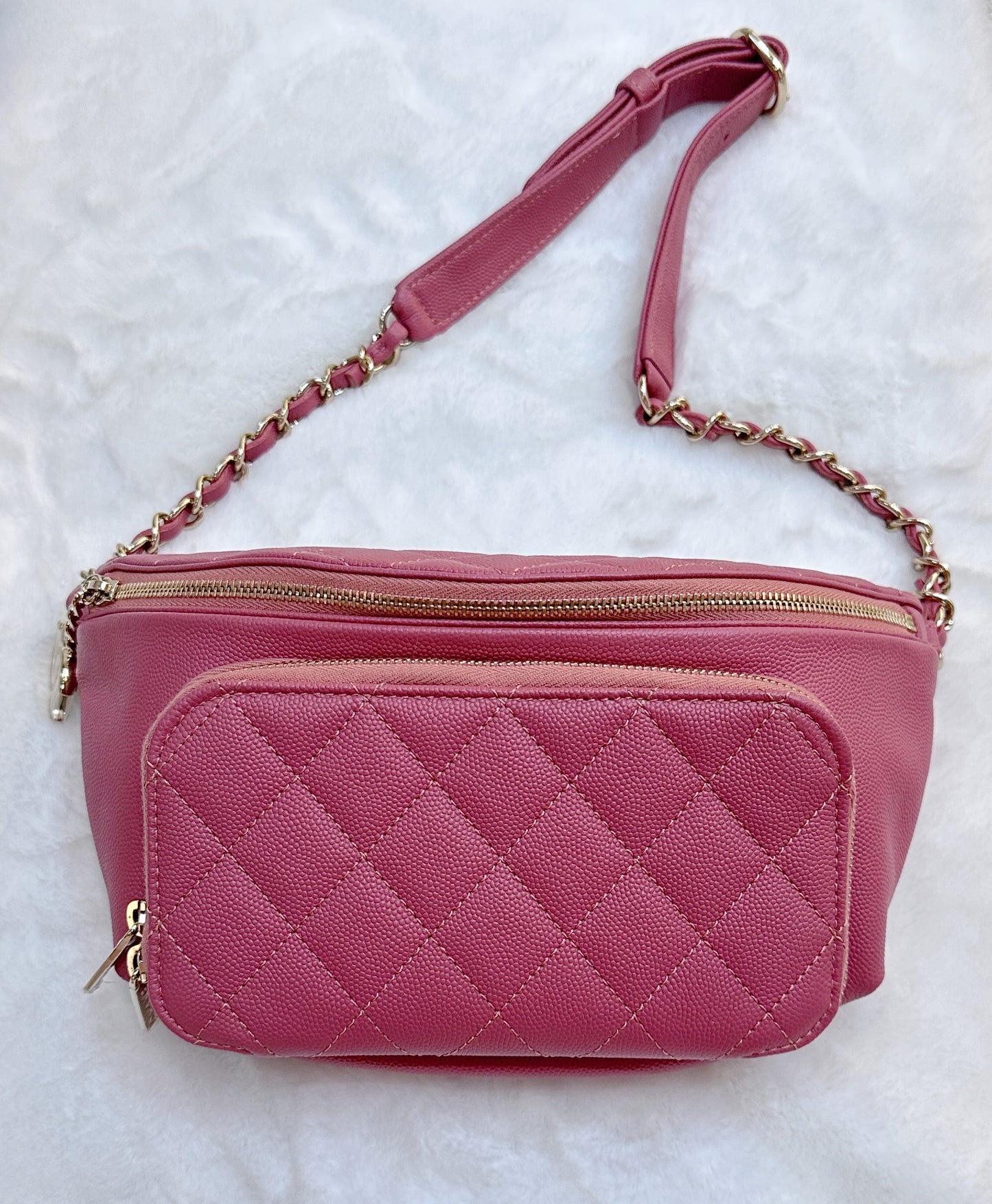 Chanel Pink Quilted Waist Bag