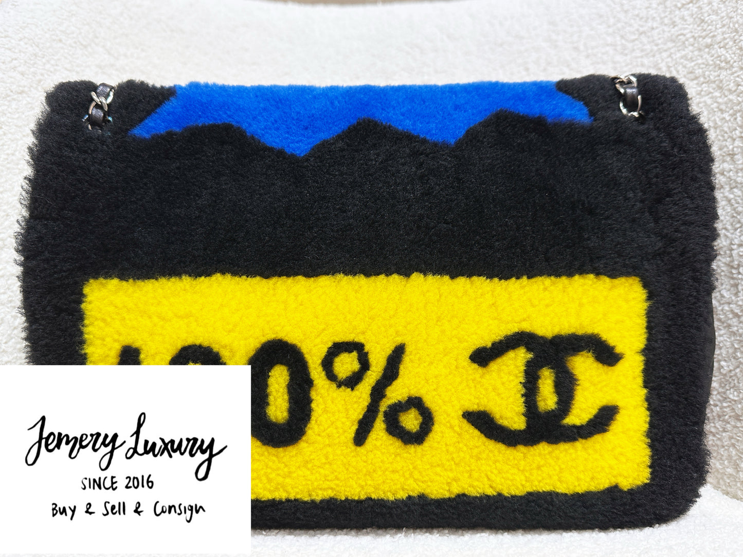 Chanel Jumbo Classic Flap  Maxi Pop Art No. 5 Caption Comic Lambskin Black Multicolor Bag 2030 holo