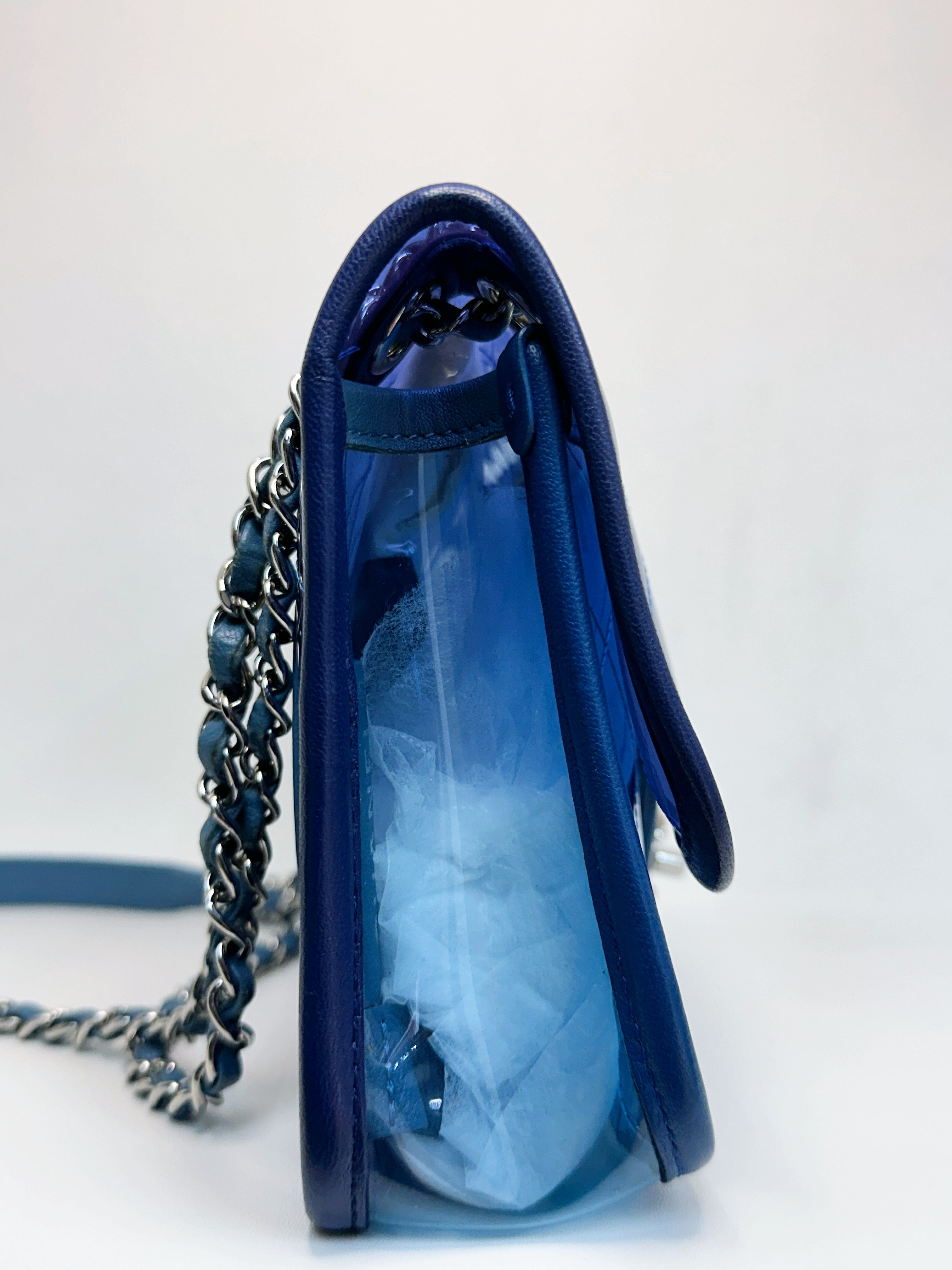 Chanel Blue Coco Splash PVC Medium Flap Bag 2583 holo