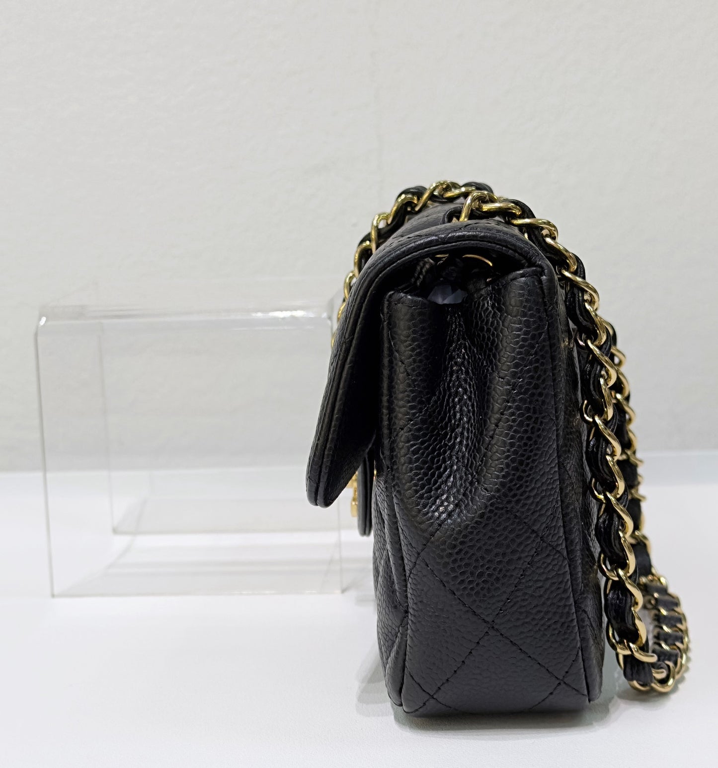 Chanel Caviar East West Flap Bag Black GHW  holo 1304 db